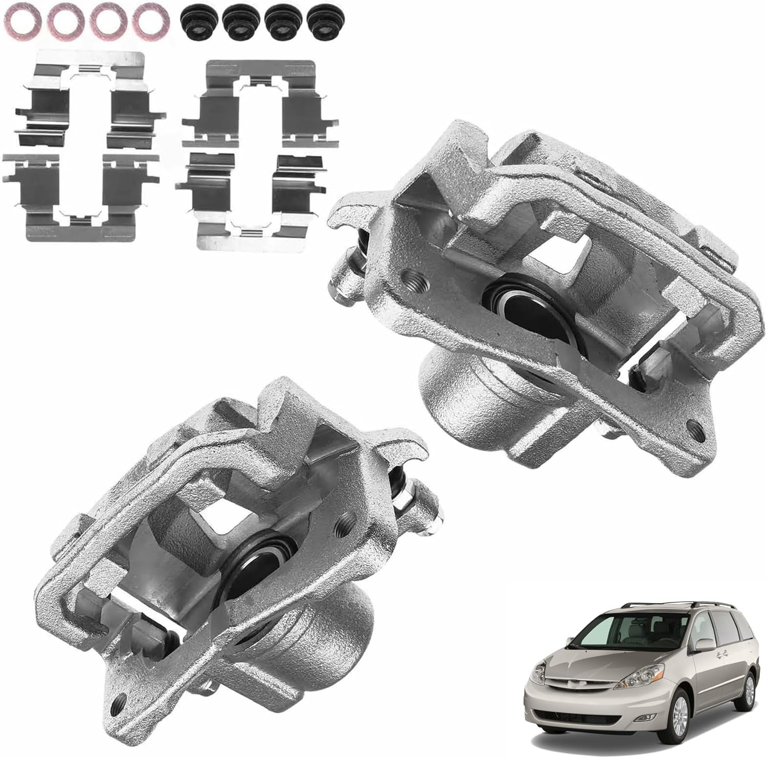 munirater 19B2872 4772128020 19B2873 4772228010 Rear Left and Right Brake Caliper Replacement for 2004-2006 Sienna 3.3L 2007-2010 Sienna 3.5L