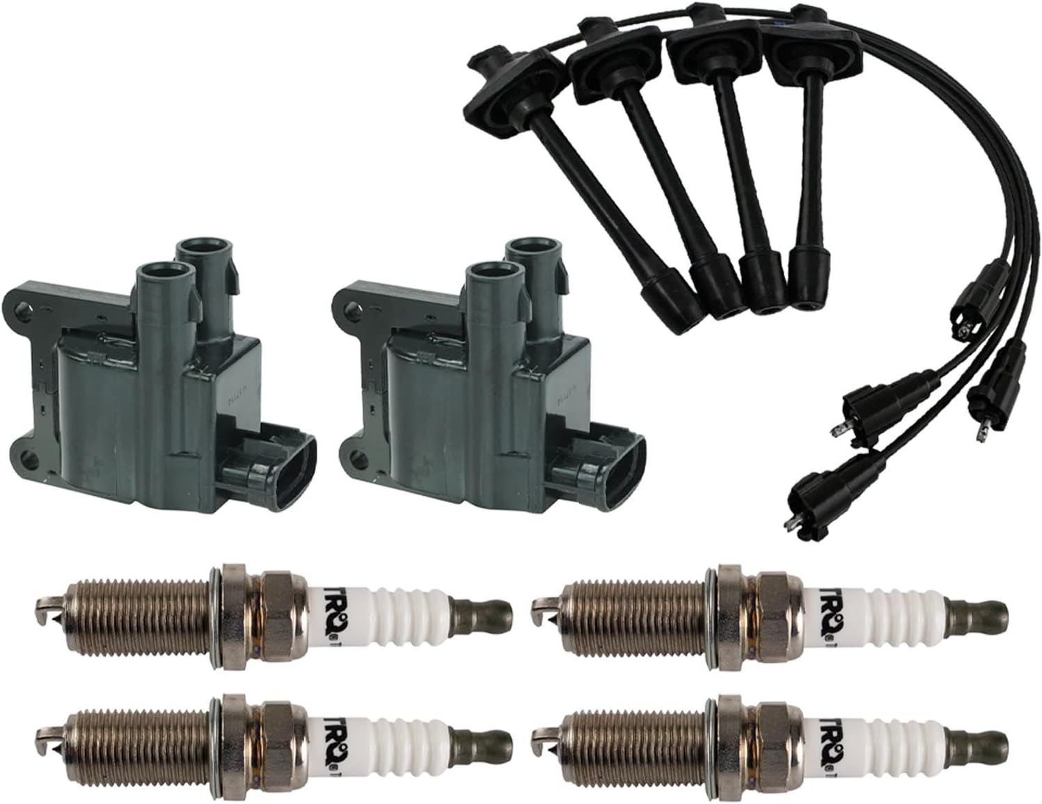 Ignition Kit Ignition Coil Spark Plugs Wire Set Compatible with 1997-2001 Toyota Camry 1999-2001 Solara