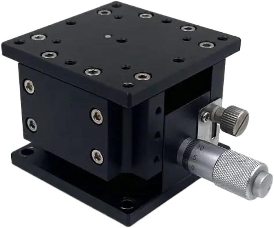 1PCS LZ60-2 Z-axis Fine Tuning Slide Precision Optical Slide Manual Rotation Platform 60x60mm(Adding Base Plate)