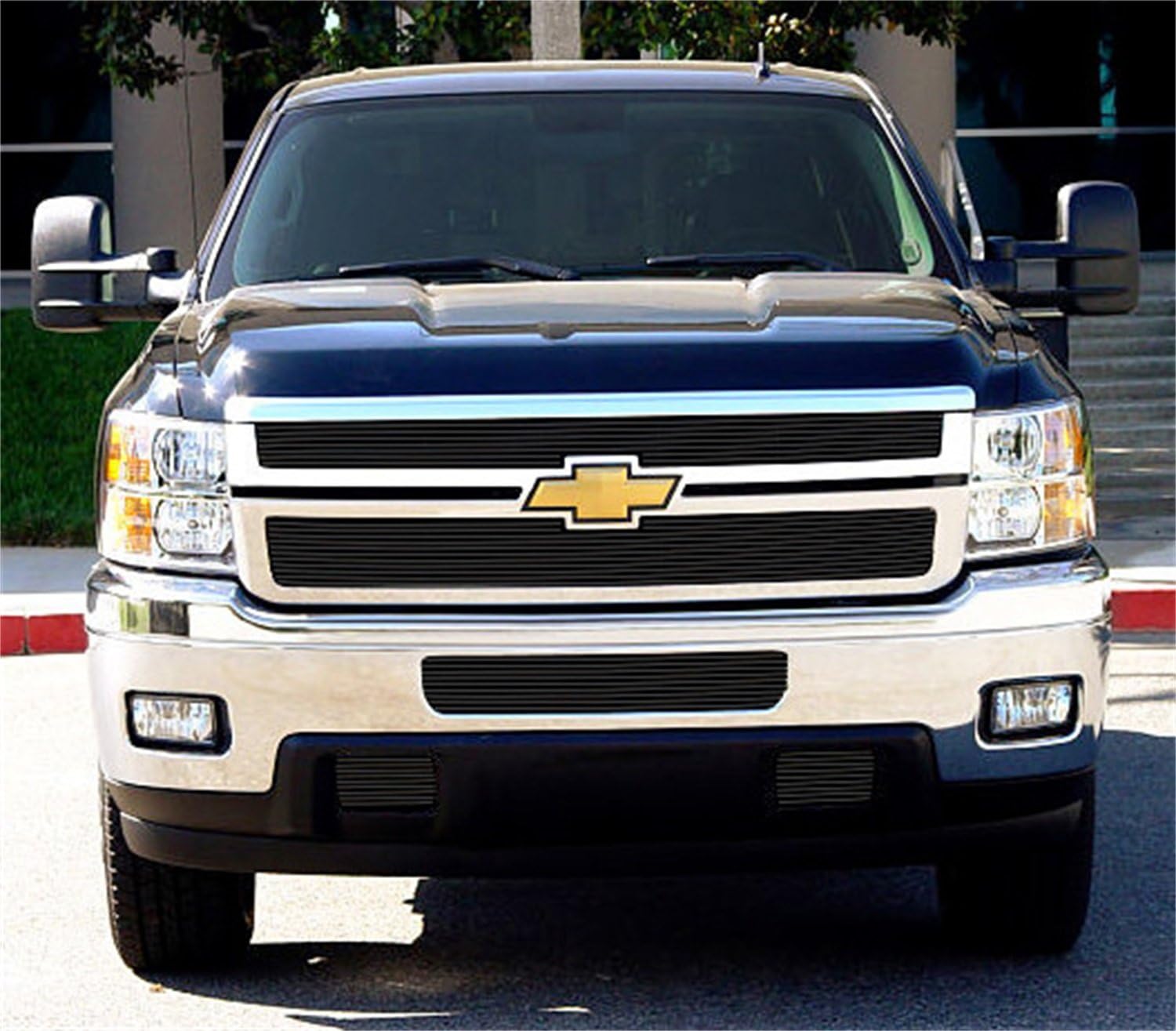 T-Rex Grilles 2011-2014 Silverado HD Billet Grille, Black, 2 Pc, Overlay - PN #21114B