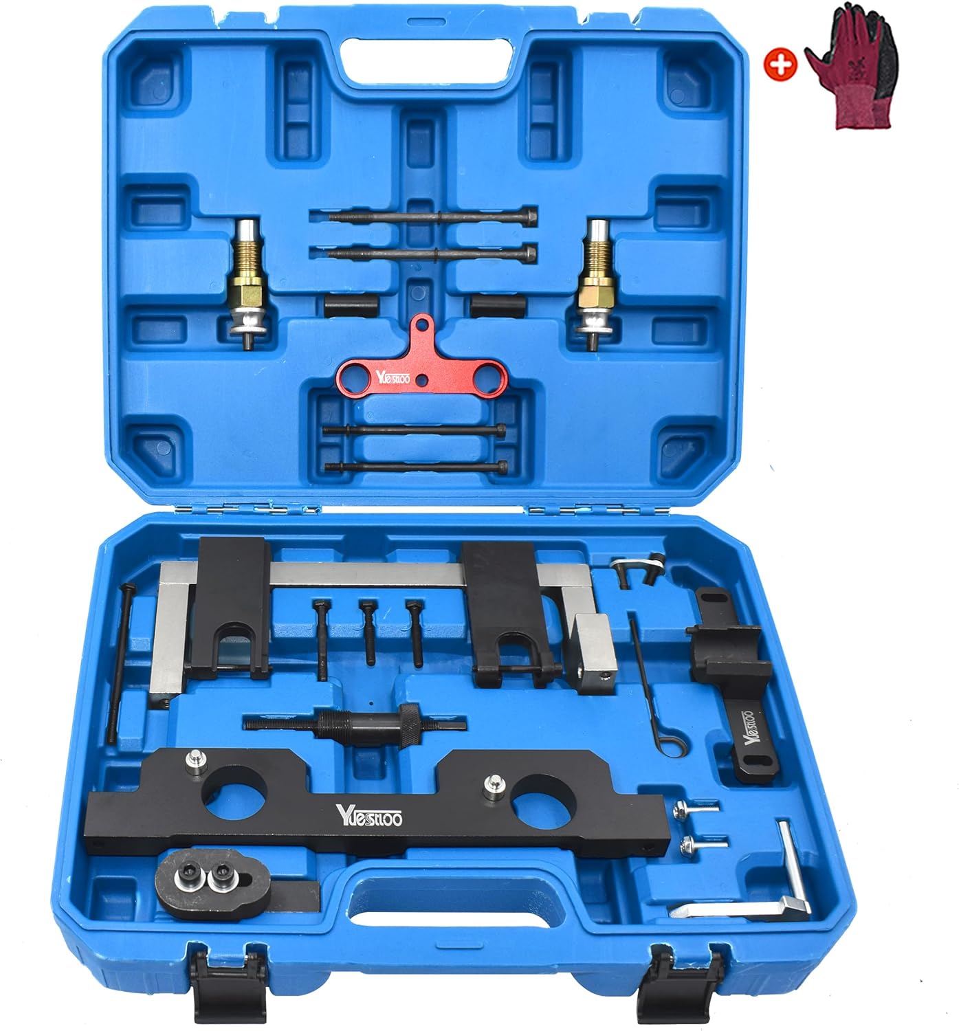 Camshaft Alignment Timing Tool Kit, Compatible with BMW N20 N26 Engine, with Flywheel Holder Tool & Balance Shaft Tool & Fuel Injector Install Removal Tool, with Gloves
