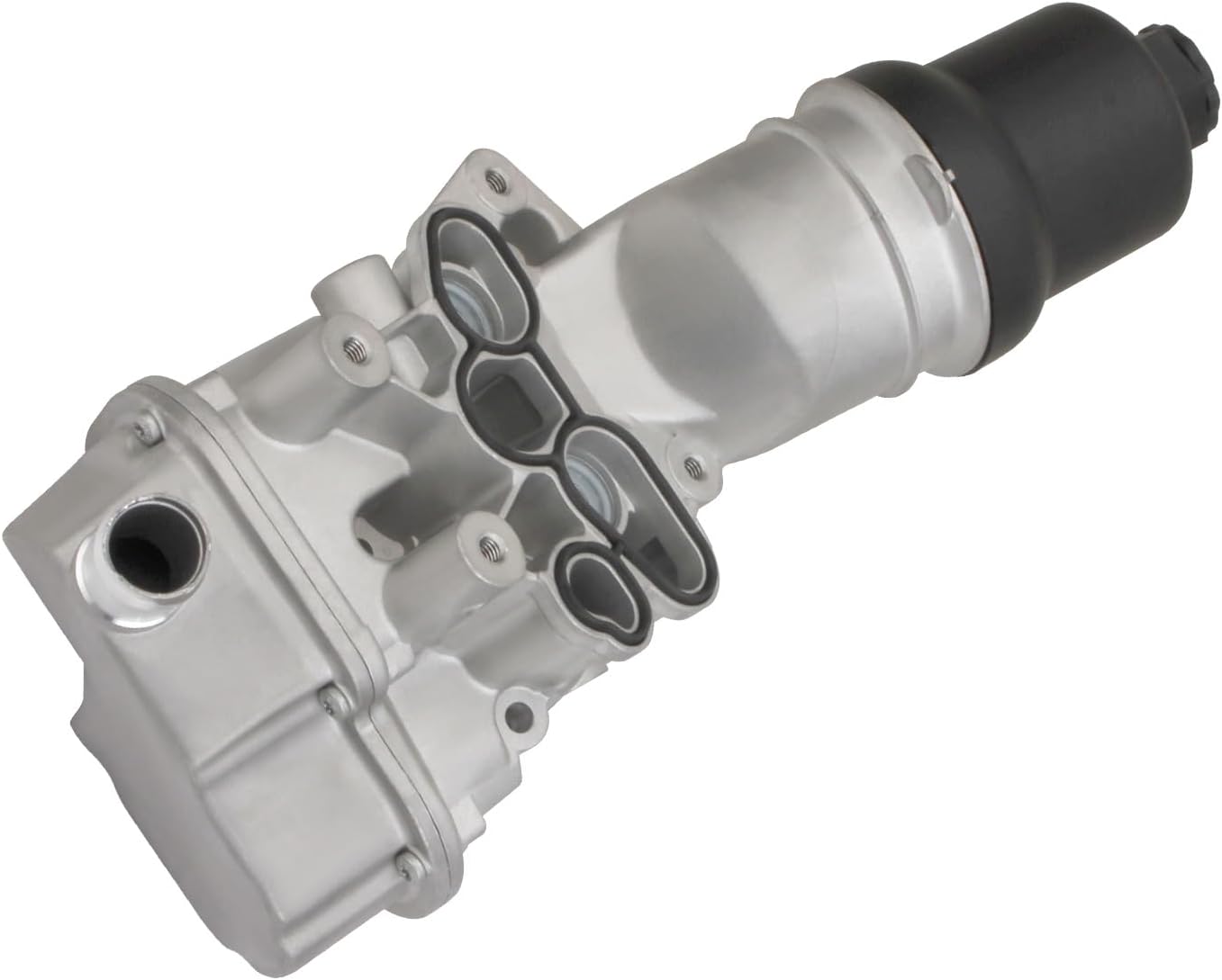MITZONE Upgrade Aluminium Oil Cooler Filter Housing with Oil Cooler Compatible with VW Jetta GTI Golf R Passat Audi A4 A3 TT TTS 2.0L Replace 06F115397K 06F115397J 06F115397H