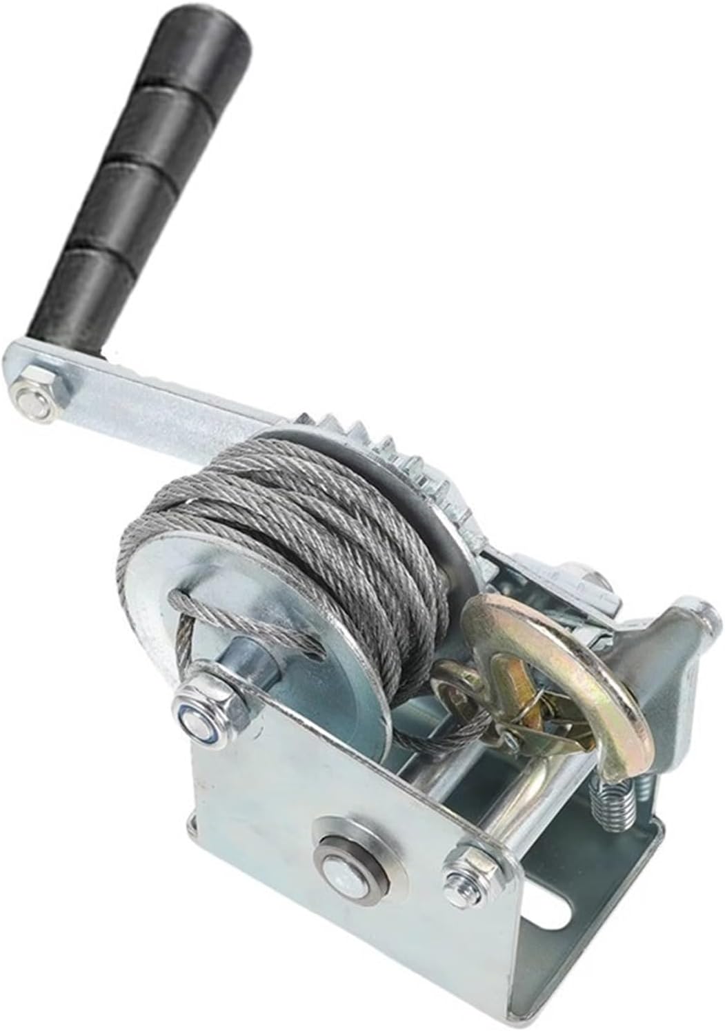 8M 500lbs Small Hand Crane Hoist Yacht Winch Wire Rope Material Handling Tool for Boat Trailer