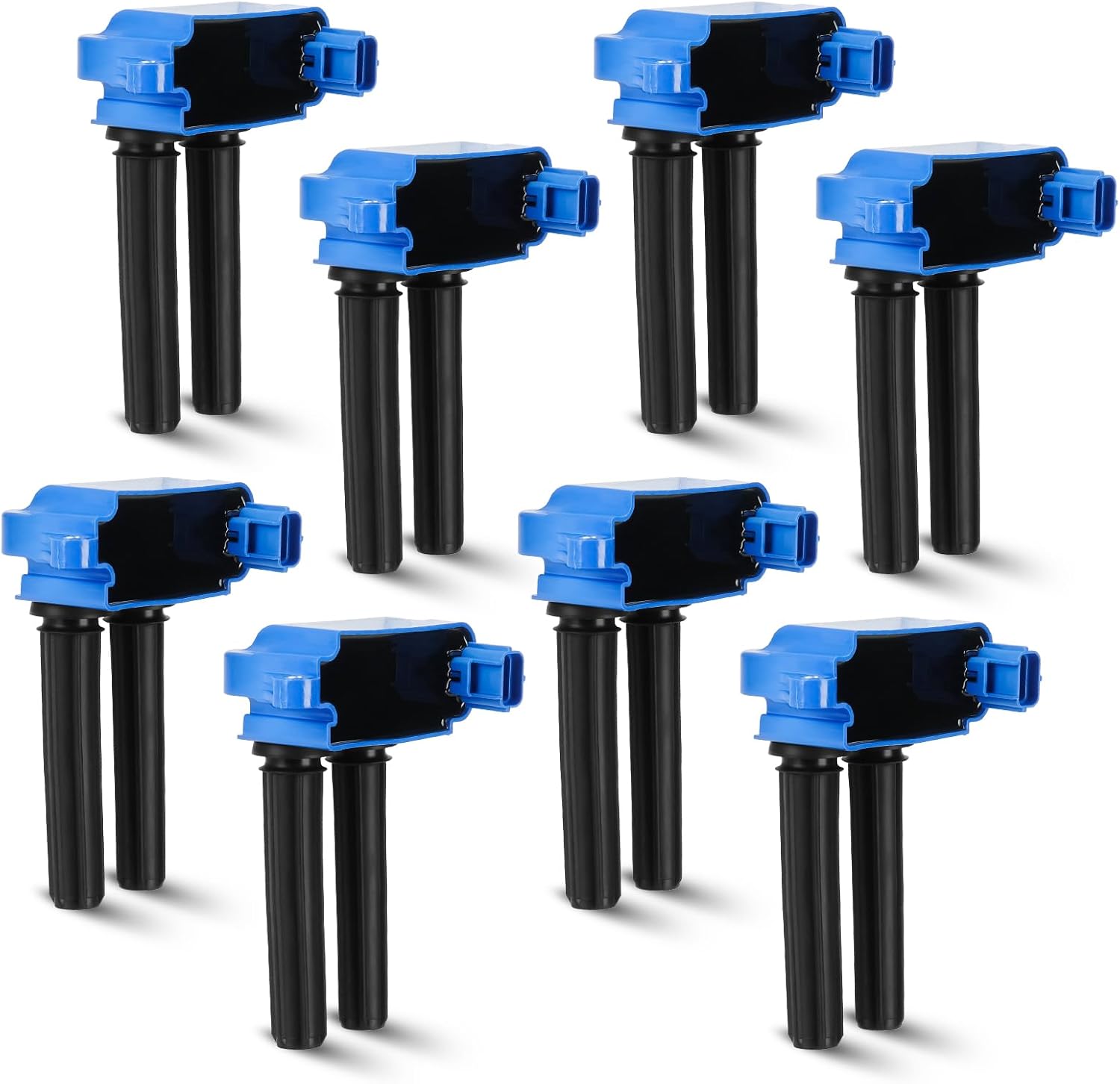 8PCS Ignition Coil Pack Compatible with Chrysler 300 Aspen Dodge Challenger Durang Magnum Ram 1500 2500 3500 Jeep Grand Cherokee Ram 1500 2500 5.7L 6.1L 6.4L V8, Replaces UF504, Blue
