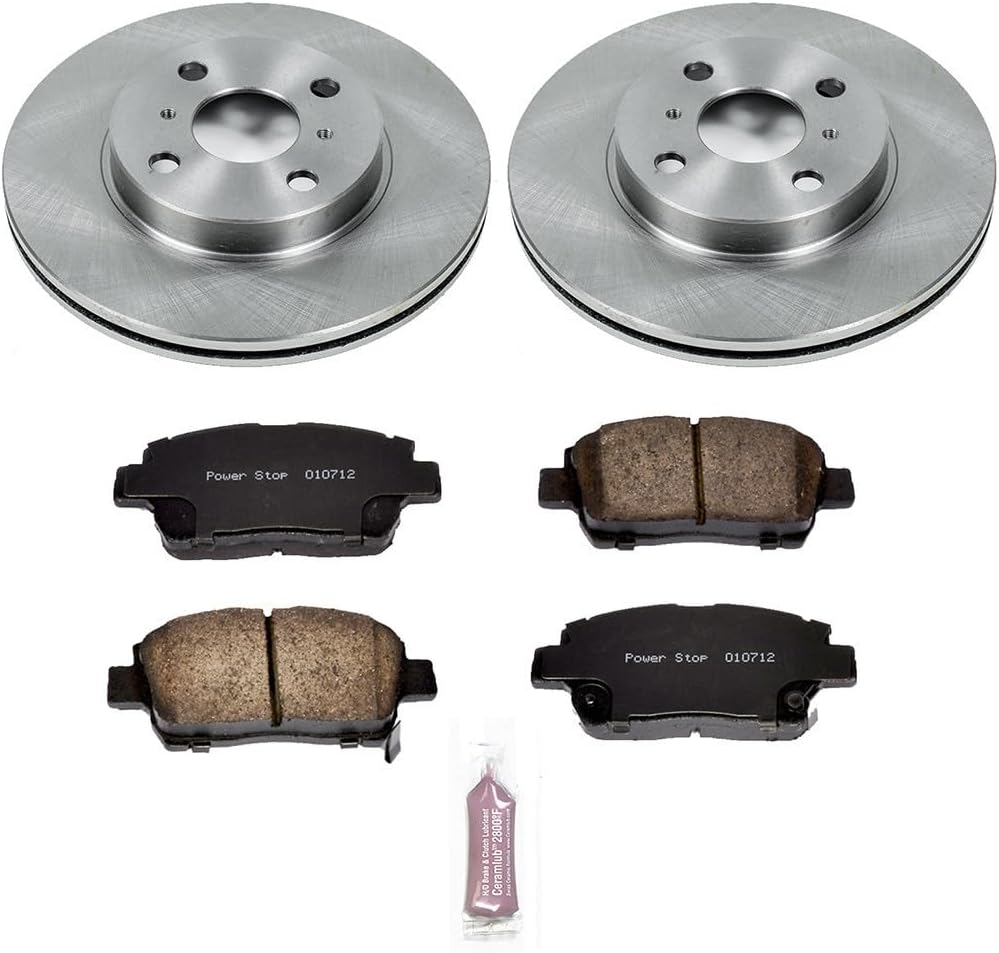 Power Stop KOE821 Autospecialty Front Replacement Brake Kit-OE Brake Rotors & Ceramic Brake Pads For Toyota Echo 2001-2005, Toyota MR2 Spyder 2000-2005 [Model Specific]
