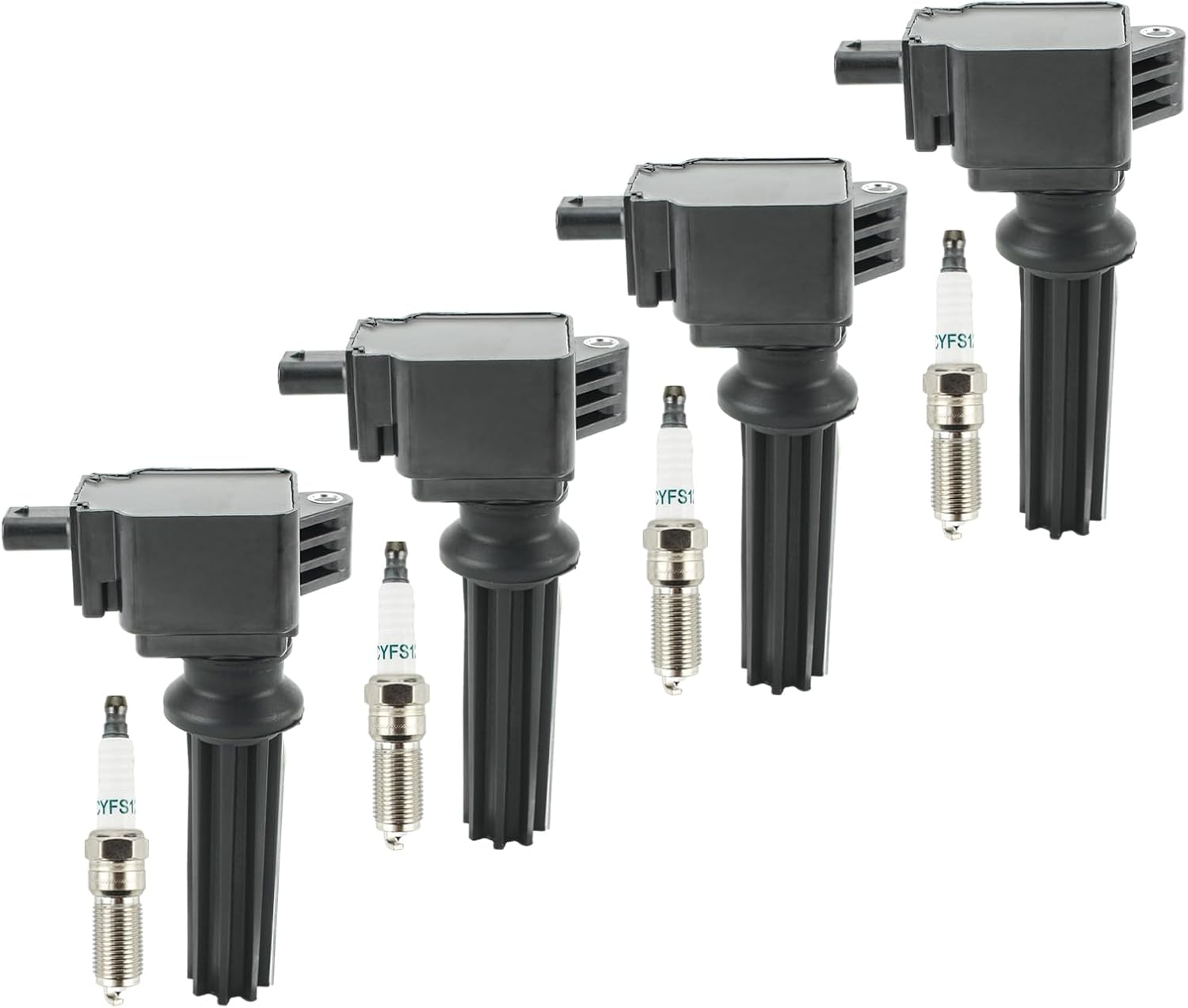 AUTOKAY Ignition Coils and Spark Plug Set of 4 for Ford Fusion Focus Explorer Lincoln UF670