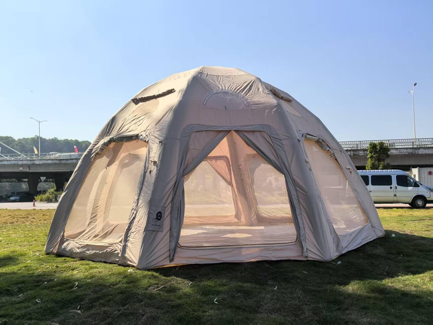 Inflatable Dome Igloo Bubble Camping Tent, Waterproof Outdoor Portable House with Double Layered Mesh Doors