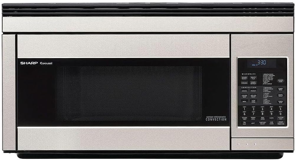 Sharp R1874T 1.1 cu. ft. 850W Sharp Stainless Steel Over-the-Range Convection Microwave Oven