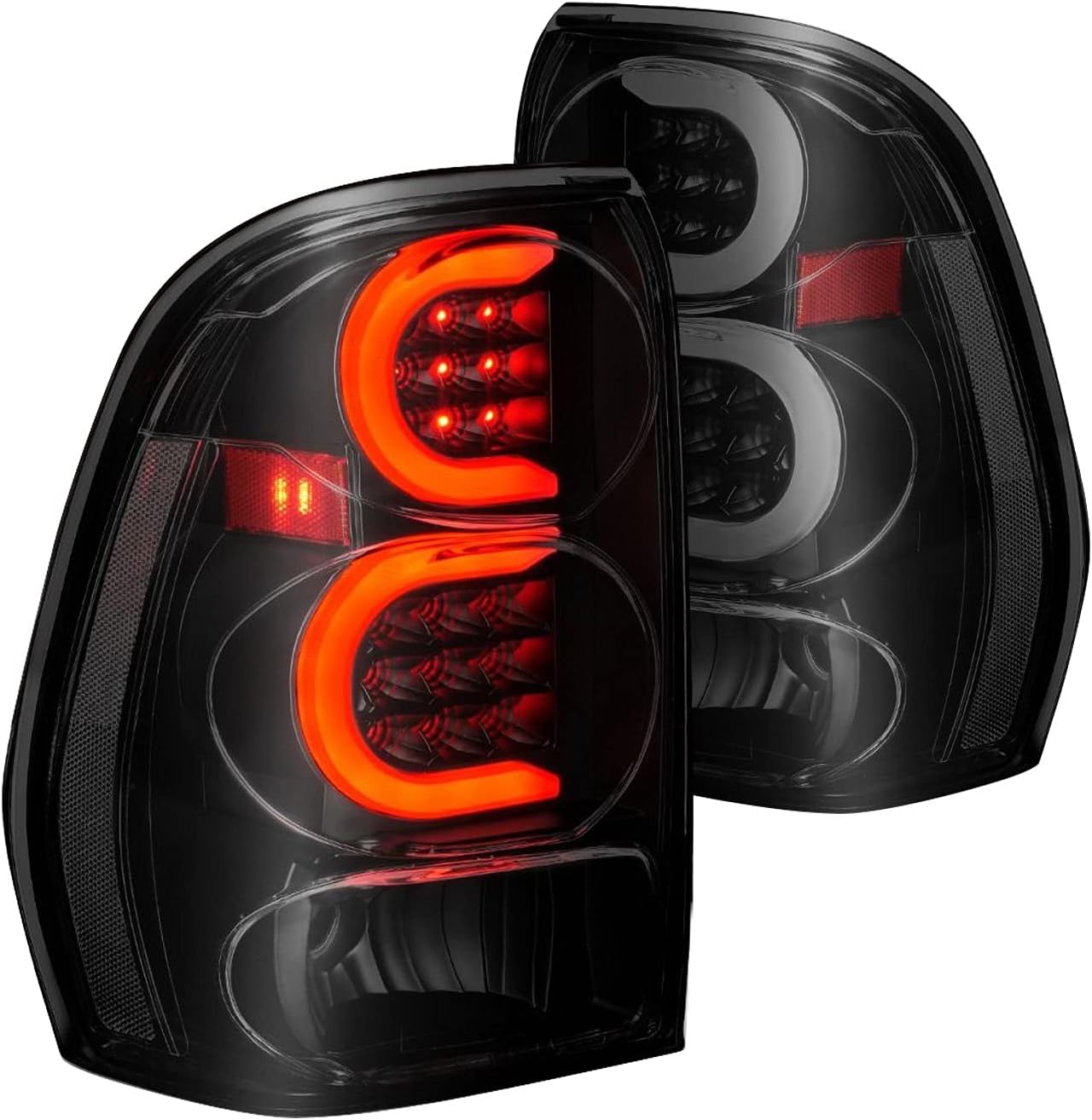 ANZO (311372) Compatible with 2002-2009 Chevrolet Trailblazer LED Tail Lights w/Light Bar Black Housing Smoke Lens