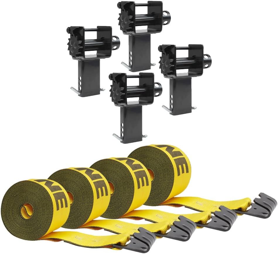 Mytee Products Stake Pocket Winch & Winch Straps Kit - 4 Pack Kinedyne 4
