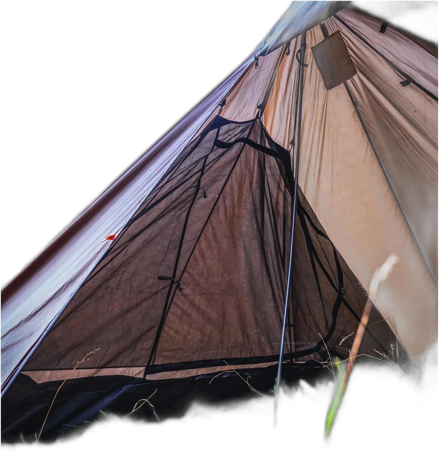 VIAM Outdoors | Floorless Shelters with Stove Jack | Lightweight Ultralight Backpacking Hiking Camping Hunting Fishing Shelter | with Guy Lines & Stakes