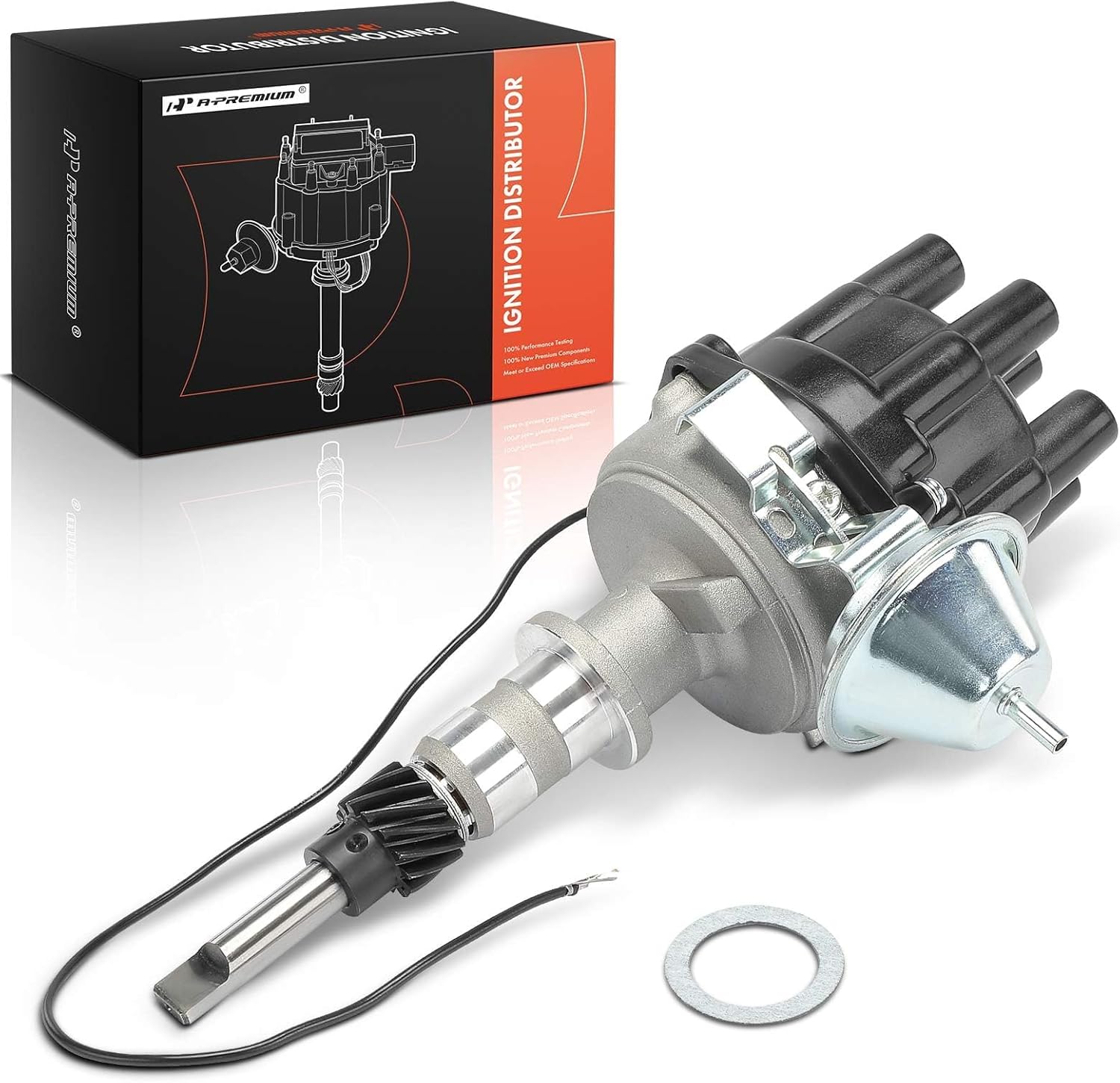 A-Premium Ignition Distributor with Cap and Rotor Compatible with Jeep Cherokee, CJ5, CJ6, Commando, DJ5, Gladiator, J10, J-100, J20, J-2500, J-2600 & American Motors & International Harvester