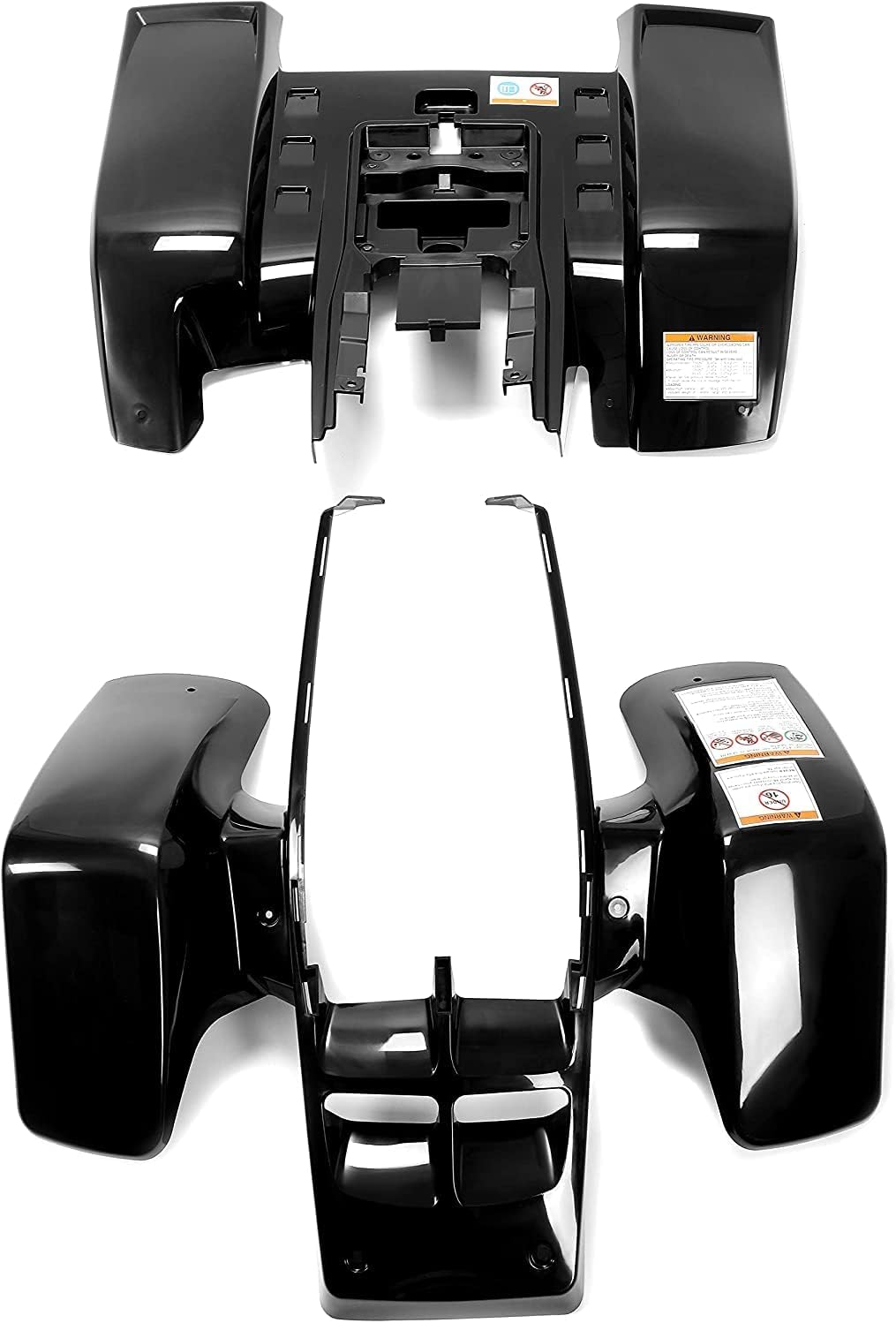 HECASA Front + Rear Fenders Compatible with 1987-2006 Yamaha Banshee 350 (YFZ350) Black Front & Rear Fender