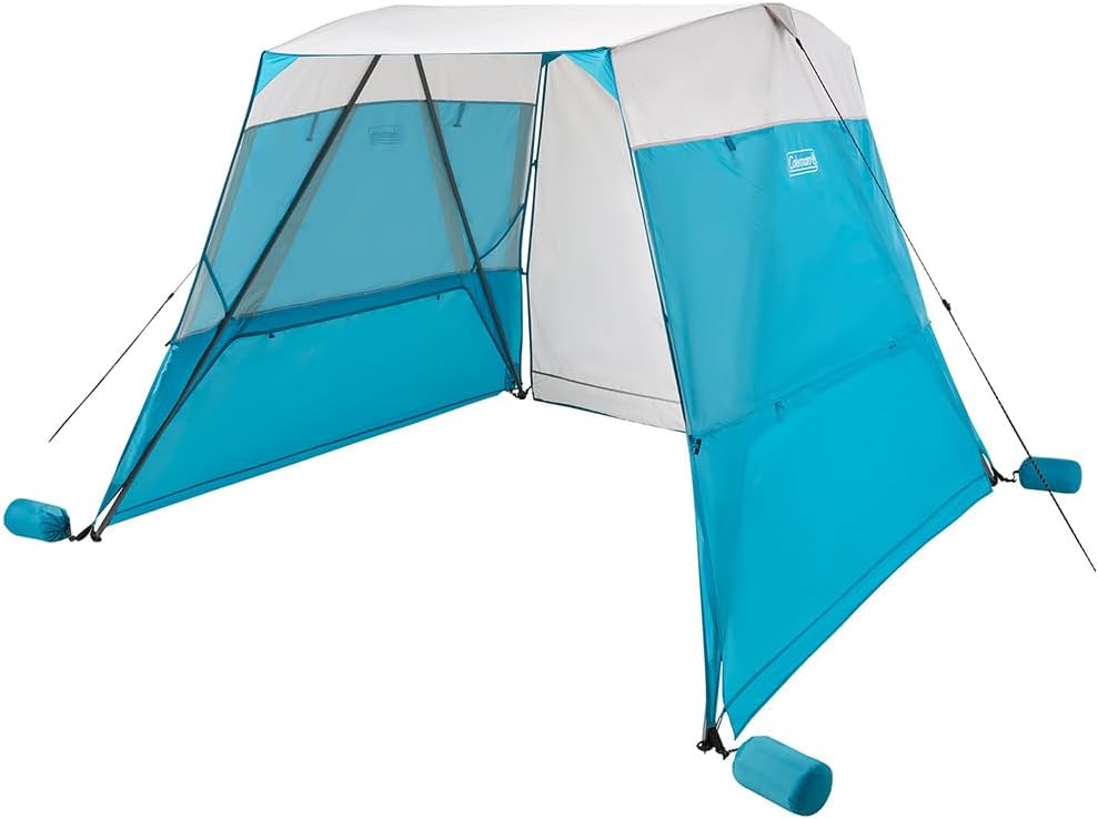 Coleman Backpack Sun Shelter, Portable 7x7ft Canopy Tent with Easy Setup, Lightweight Shade Tent for Beach, Park, Sidelines, & More, Backpack Carry Bag