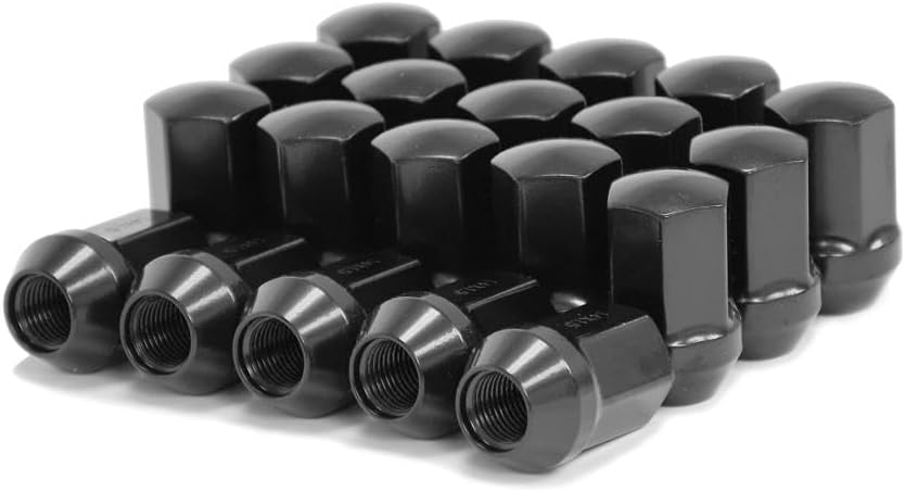 Black Factory Style Lug Nut Kit Compatible with GM, Dodge, Jeep – 14x1.5mm, 7/8
