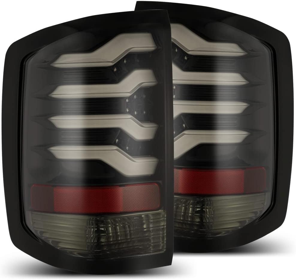AlphaRex For Chevy Silverado 1500 2014-2018 LED Tail Lights PRO-Series Jet Black | 620010