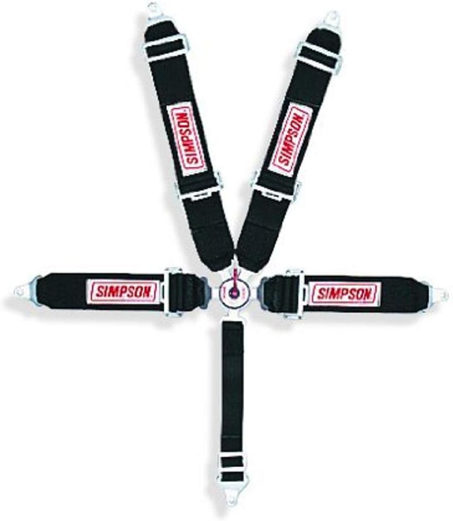Simpson Racing 29104BK Cam-Lock Black Pull-Up-Floor Mount Individual 5-Point Harness System