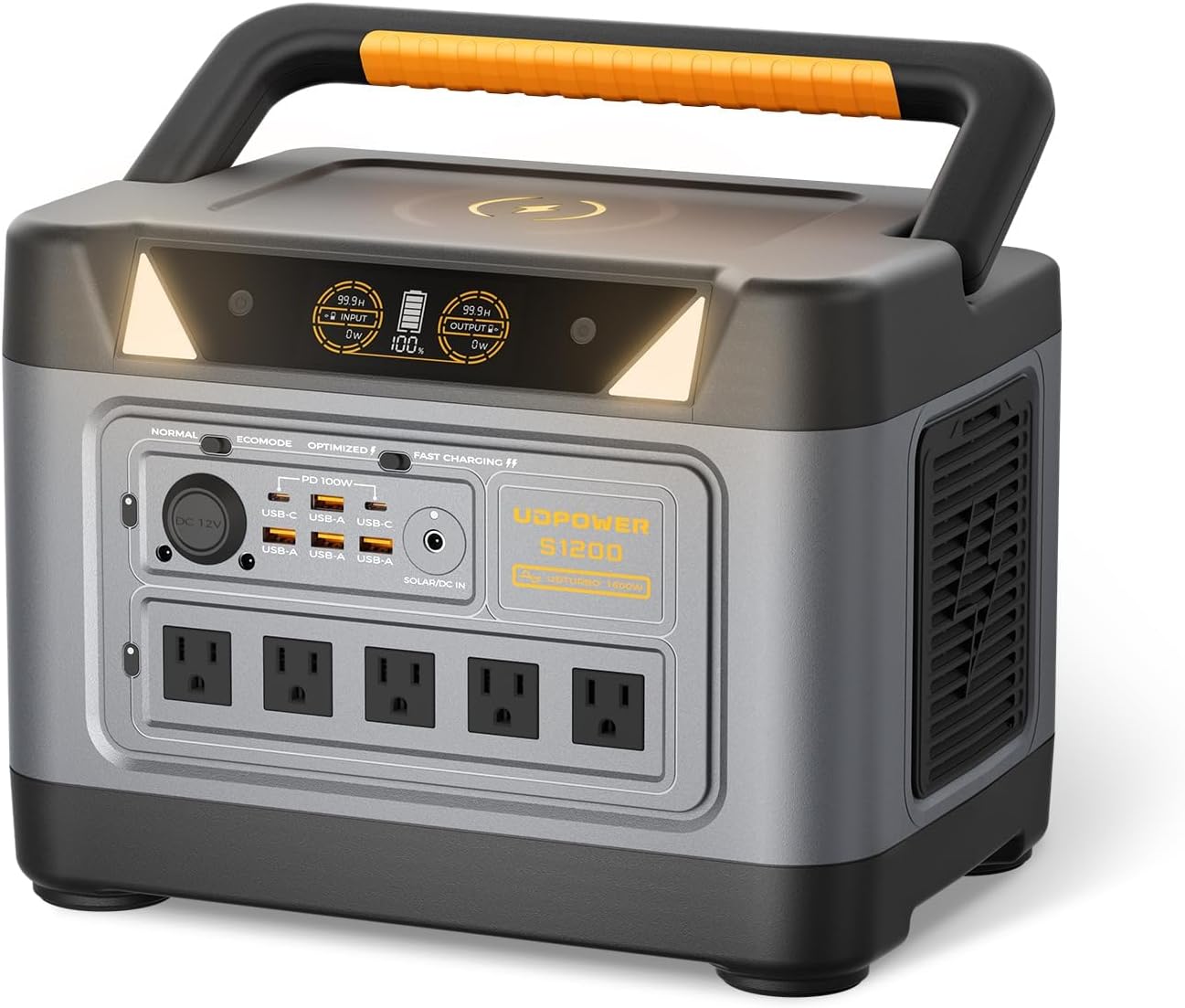 S1200 Solar Generator with 2x210W Solar Panel, 1190Wh LiFePO4 Battery 1200W (Surge 1800W) AC Output with UPS, 1.5H to 80% Fast Charge, Power Station for Home Backup/Outdoor/RVs/Emergency