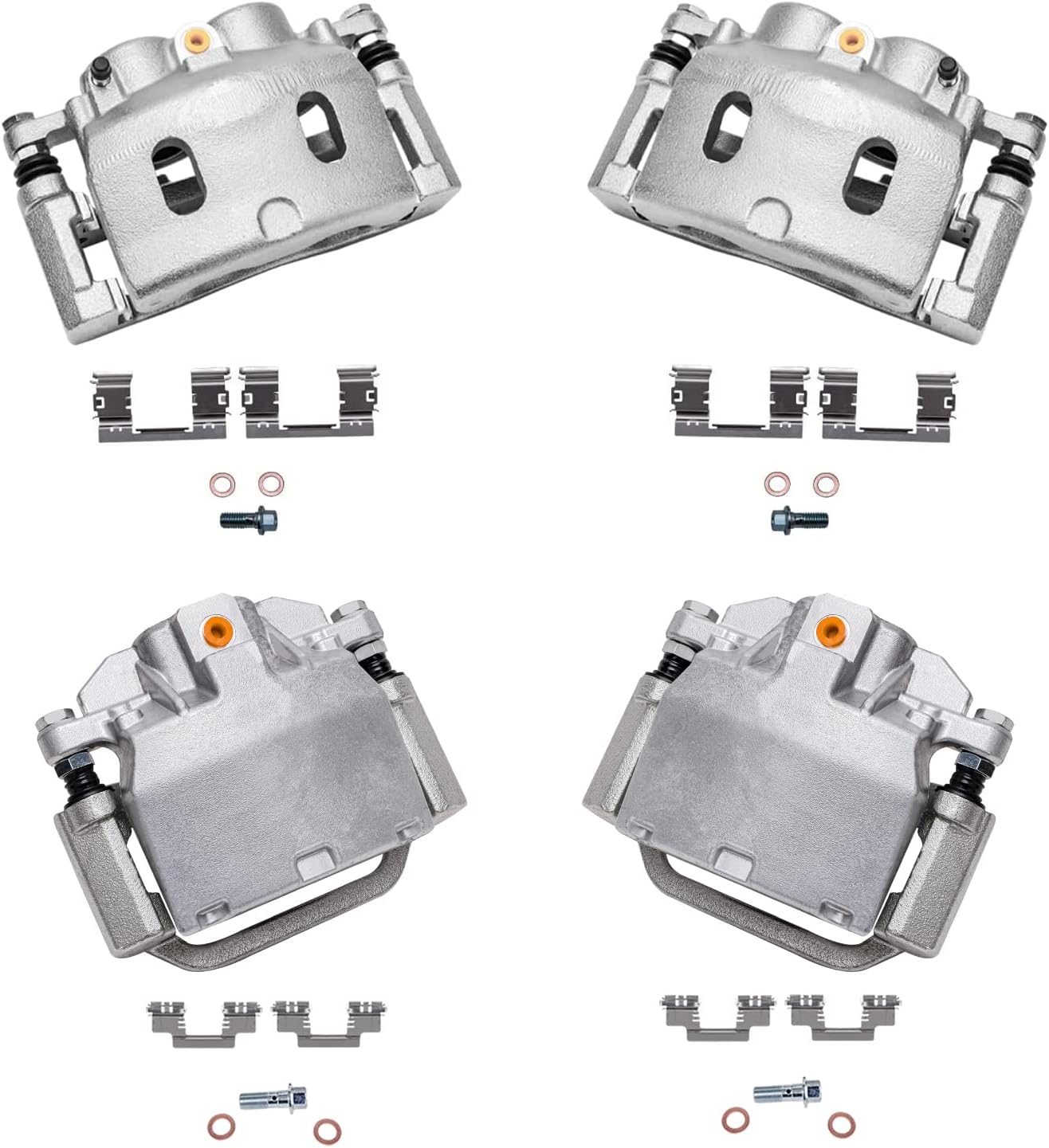 Detroit Axle - 4pc Brake Calipers for Chevy Silverado GMC Sierra Yukon XL Suburban 1500 Tahoe Avalanche Cadillac Escalade ESV EXT, 4pc Front and Rear Brake Calipers with Bracket Replacement