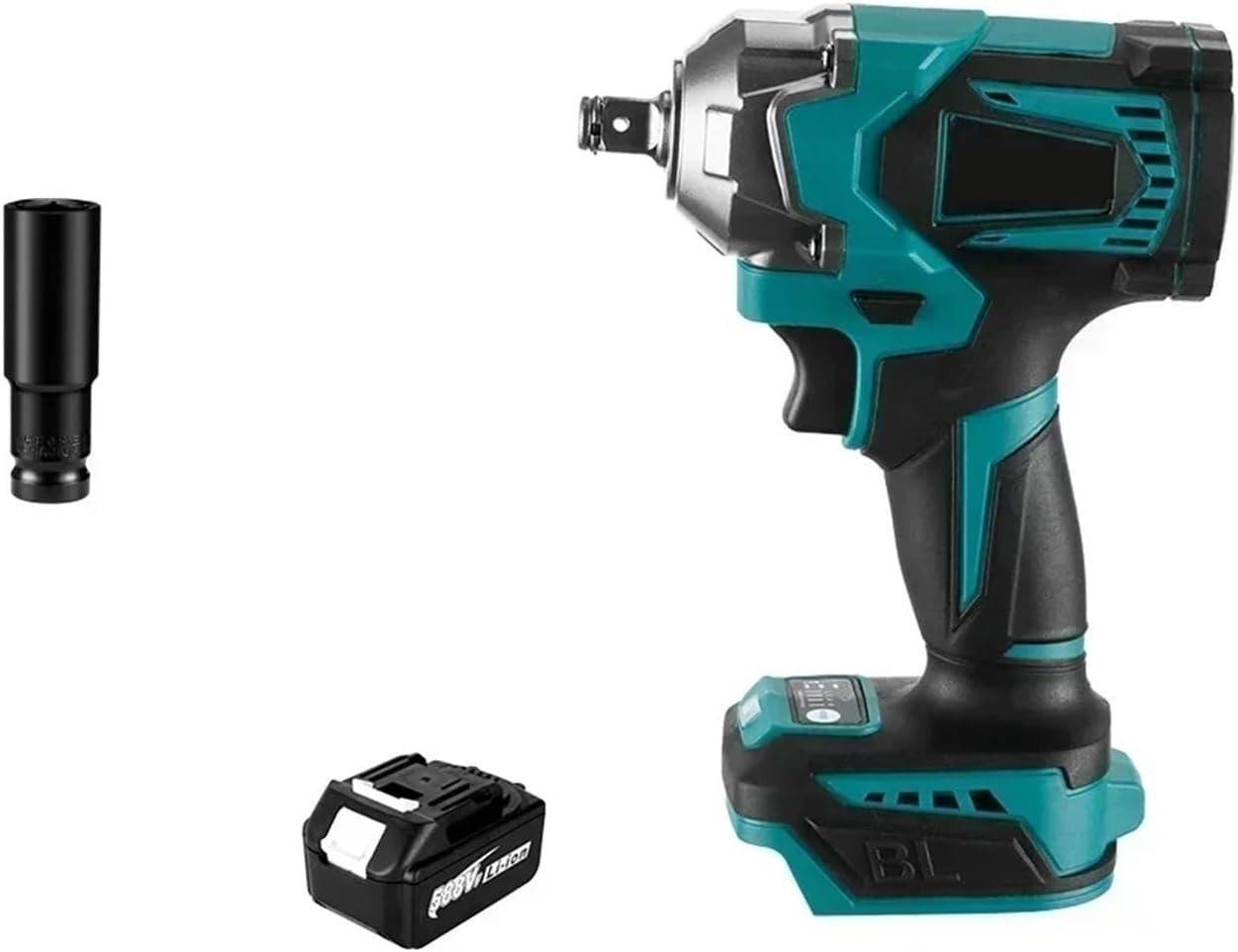 Impact Driver 1200 N.m Brushless Electric Wrench DTW500 Cordless Impact Wrench Electric Screwdriver Power Tool for 18V Battery(2 Battery B)