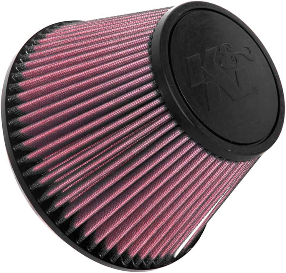 K&N High-Flow Original Lifetime Universal Clamp-On Air Filter: High Performance, Premium, Washable: Flange Diameter: 6 In, Filter Height: 5 In, Flange Length: 0.625 In, Shape: Round Tapered, RU-5138