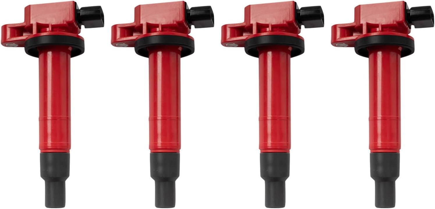 Ignition Coil Set 4 Piece High Temperature Epoxy Compatible with 2004-2006 Scion xA xB 2000-2005 Toyota Echo 2001-2009 Prius 12-19 Prius C 07-18 Yaris