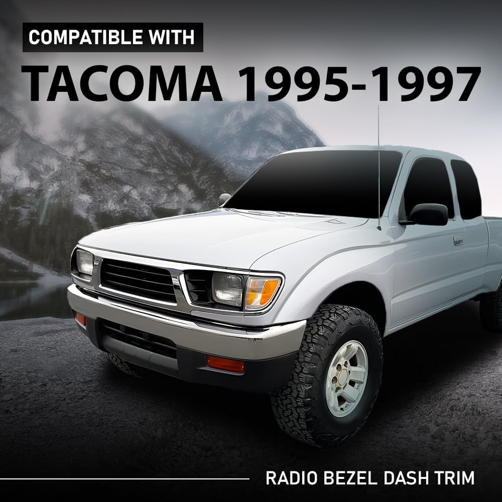 Dash Radio Bezel Trim, Compatible with Toyota Tacoma 1995 1996 1997, Dashboard Panel Bezel Trim, Black