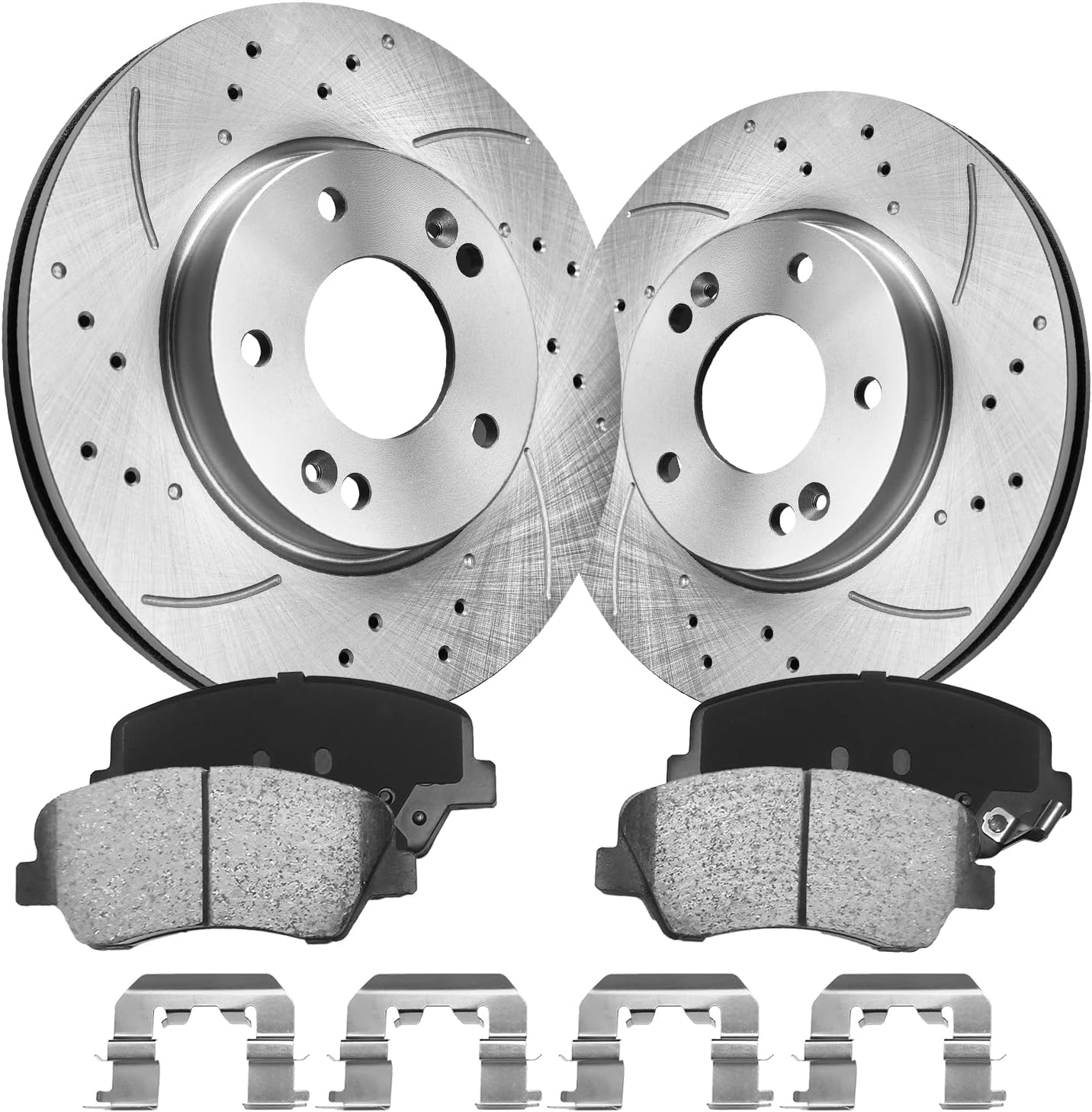 Anpulsero Front Automotive Replacement Brake Kit, Brake Rotors Ceramic Brake Pads Compatible with Select Hyundai and Kia Models - Elantra, Elantra Coupe, Elantra GT, For Veloster, Forte | 280mm(11in)