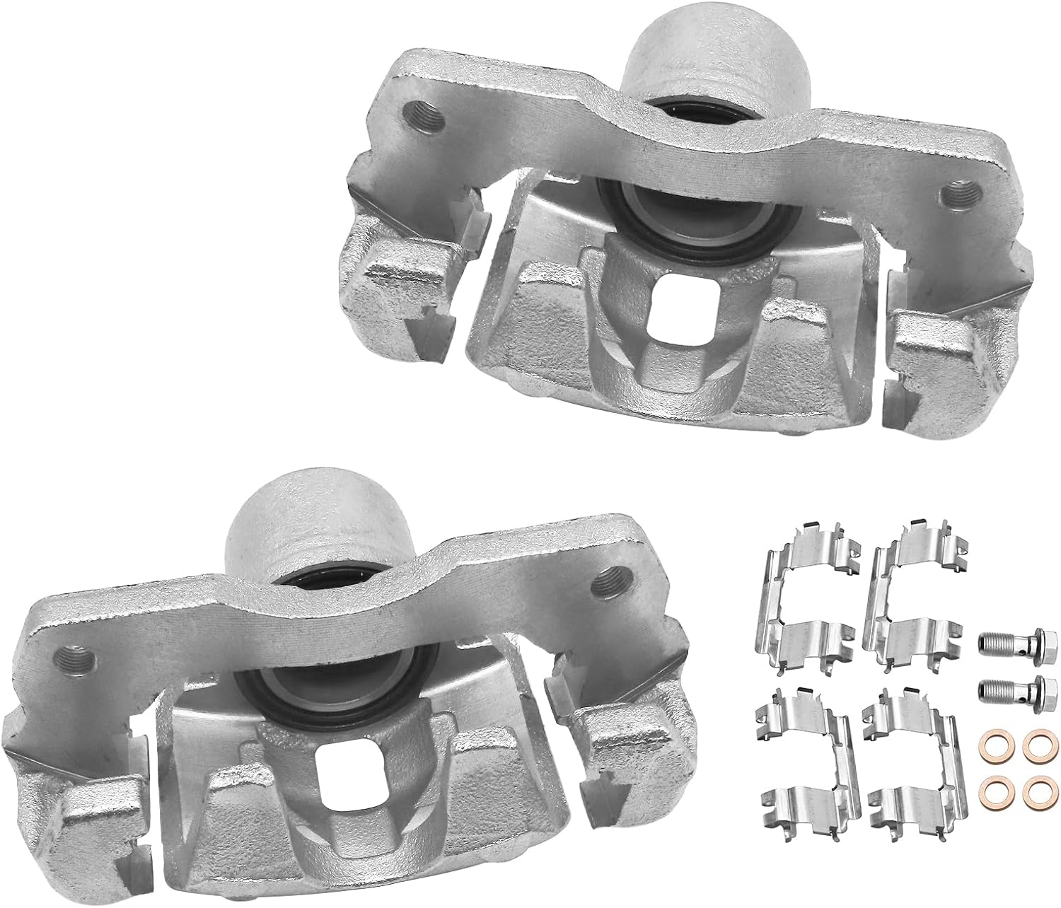 Front Brake Caliper with Bracket Compatible With Suzuki Aerio 2006-2007 l4 2.3L, Front Driver and Passenger Side, 19B3908 19B3909, Disc Brake Caliper Set of 2