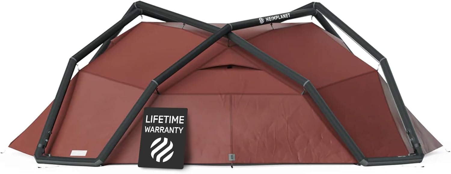 HEIMPLANET Original | Backdoor V2, 4 Person Inflatable Camping Tent | No Poles Required | Outer Tent and Floor - 5000mm | Supports 1% for The Planet