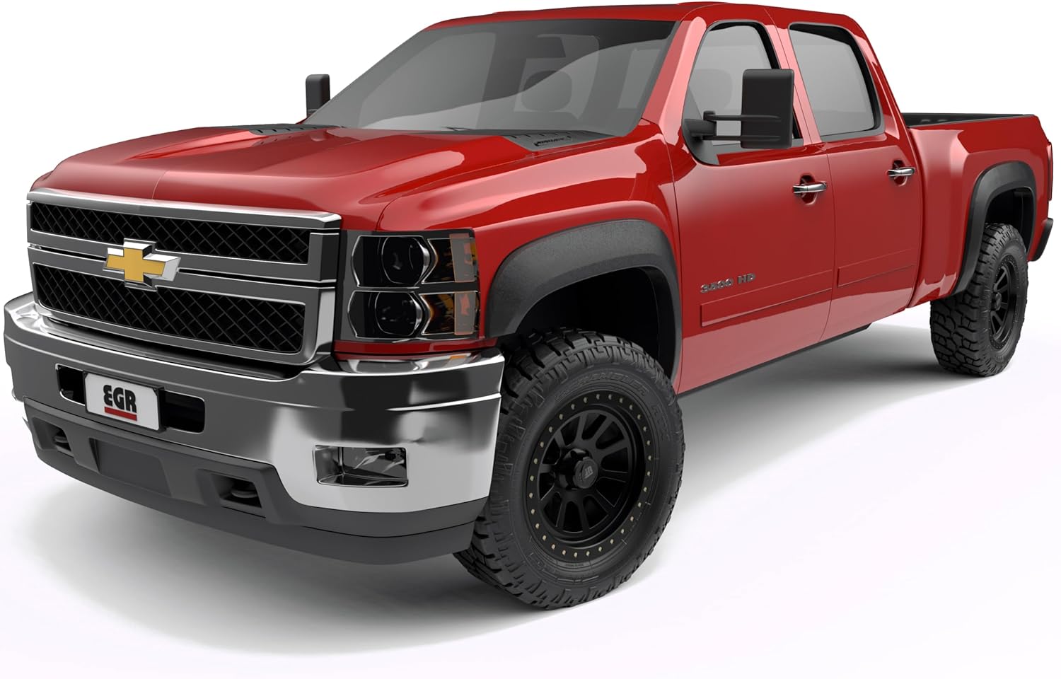 EGR BLF2024 Baseline Series Standard Style Fender Flares Compatible with Chevy Silverado 1500 All Cabs (07-13), 2500HD/3500HD All Cabs (15-19) (Non Dually)