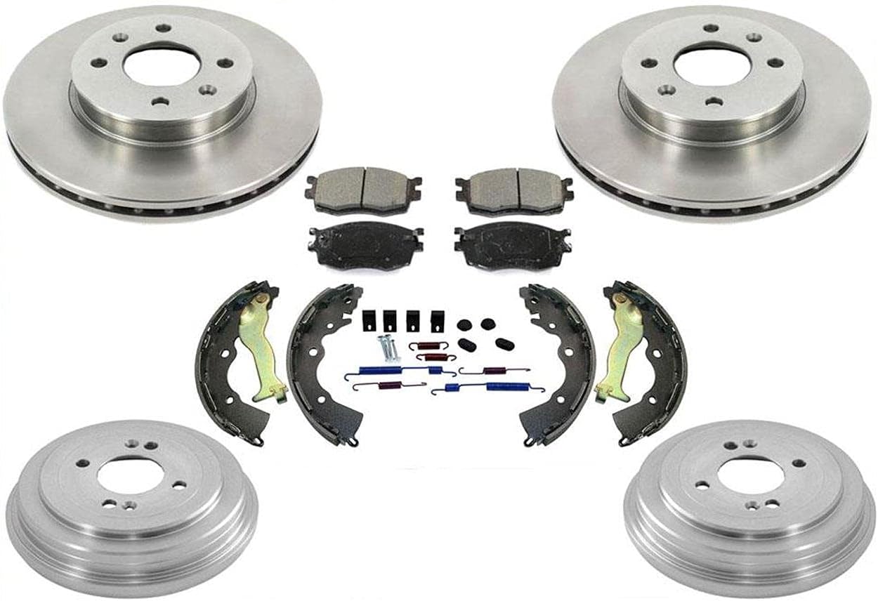 Rotors Brake Pads Rear Drums Brake Shoes Spring Kit Replacement Part for KIA Rio Rio5 06-11