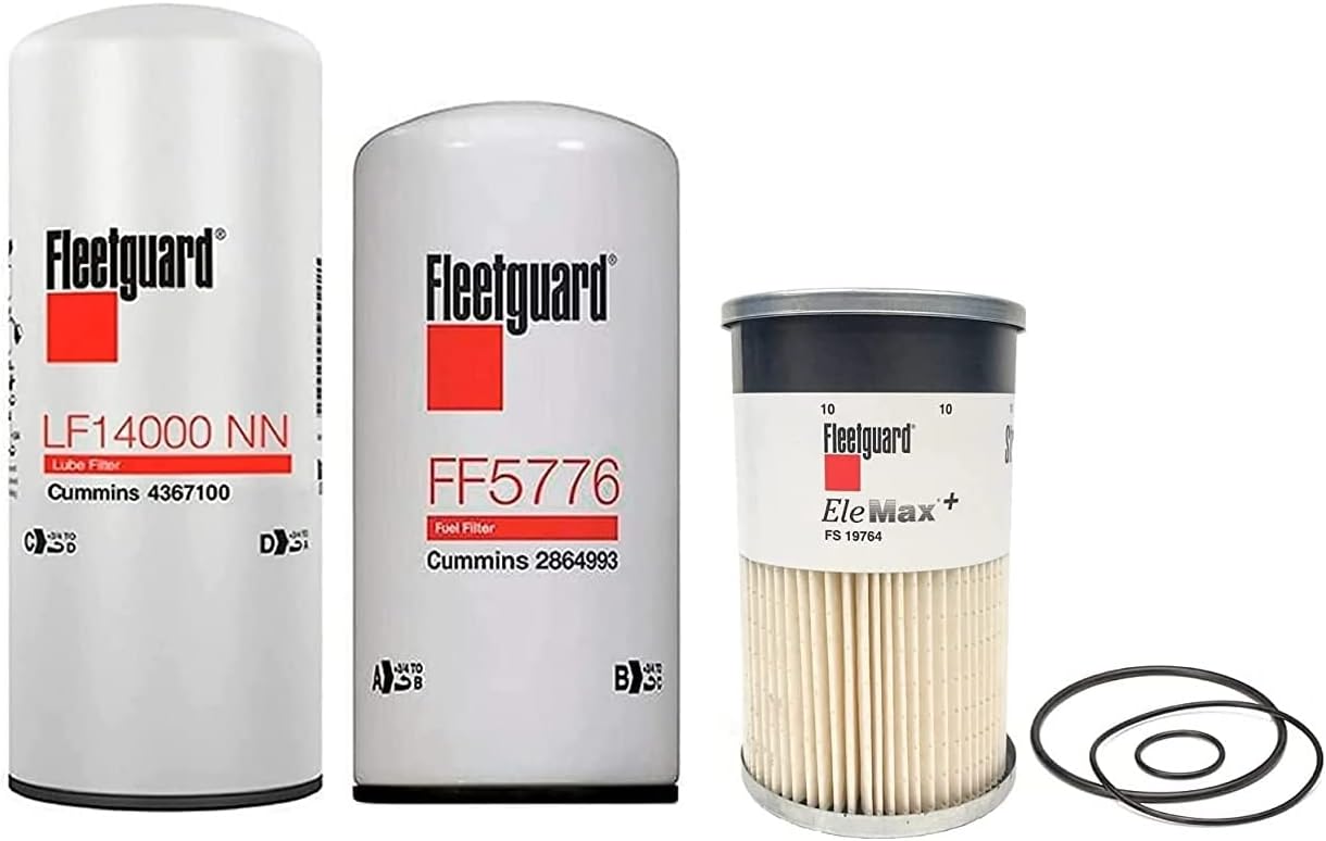 Genuine Fleetguard - Cummins Filtration LF14000NN - FF5776 - FS19764 Maintenance Filters Kit For Cummins
