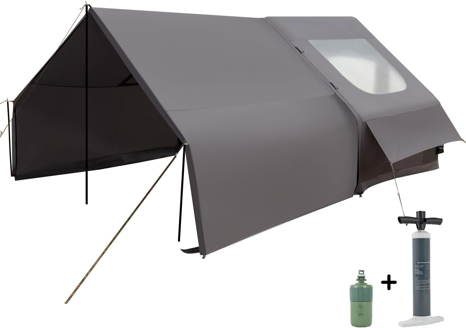 Inflatable Camping Tent, with Electric Air Pump, 4 Season Waterproof Windproof, Clear Skylight & 420D Oxford Waterproof, Air Tent with Mesh Windows/Doors