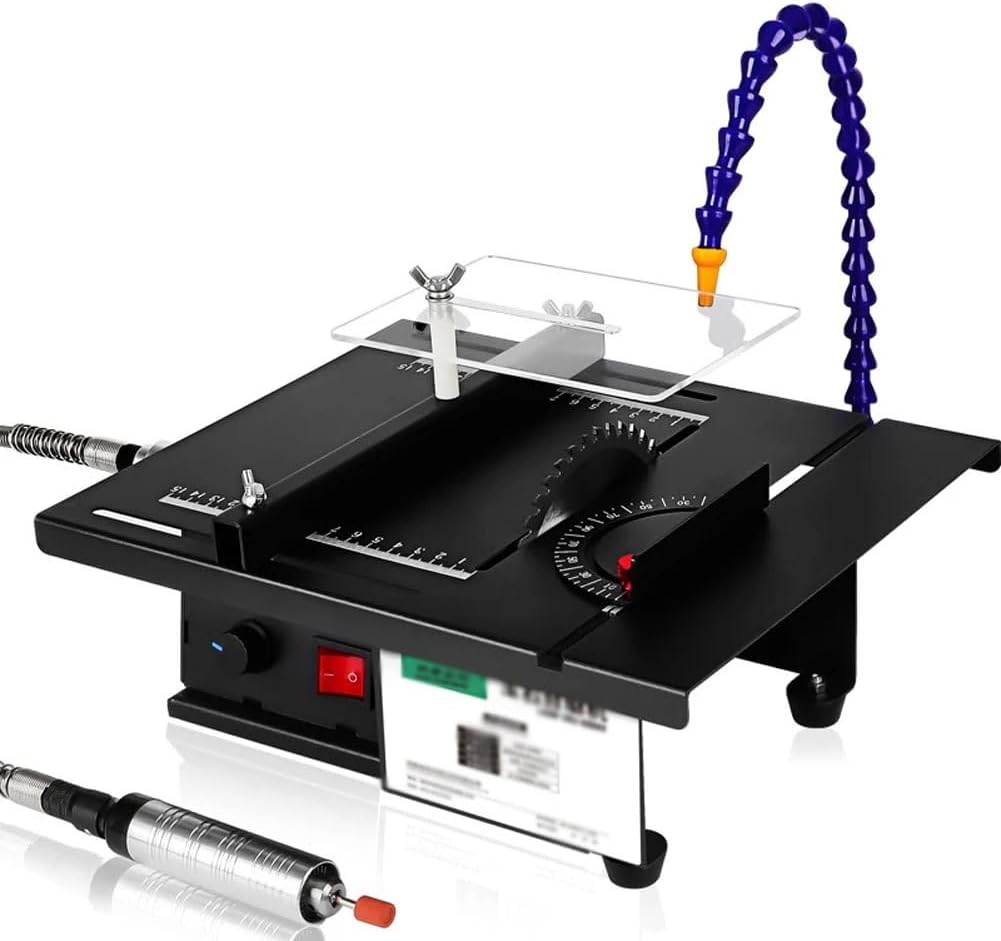 未处理 Multifunctional Mini Table Saw, 1800W Bench Lathe Saw with Polishing, Woodworking Table Saw, Cutting Jade Polishing and Grinder, for Wood, Jewelry, Aluminum Alloy, Acrylic Panel