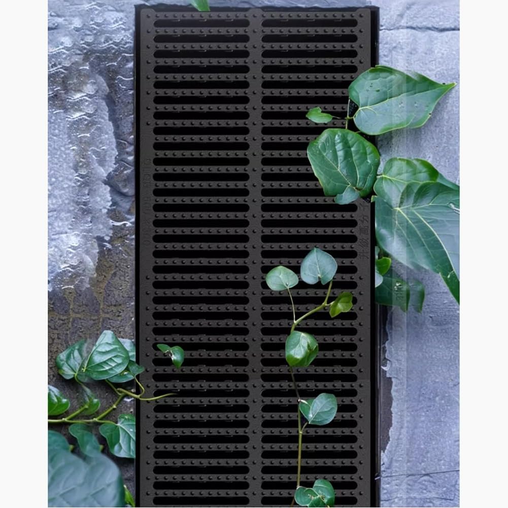 Sewer Drain Grate, Outdoor Drain Cover, Rectangle Channel Grate for Driveway, Concrete, Yard, Garage(50x50x5cm)