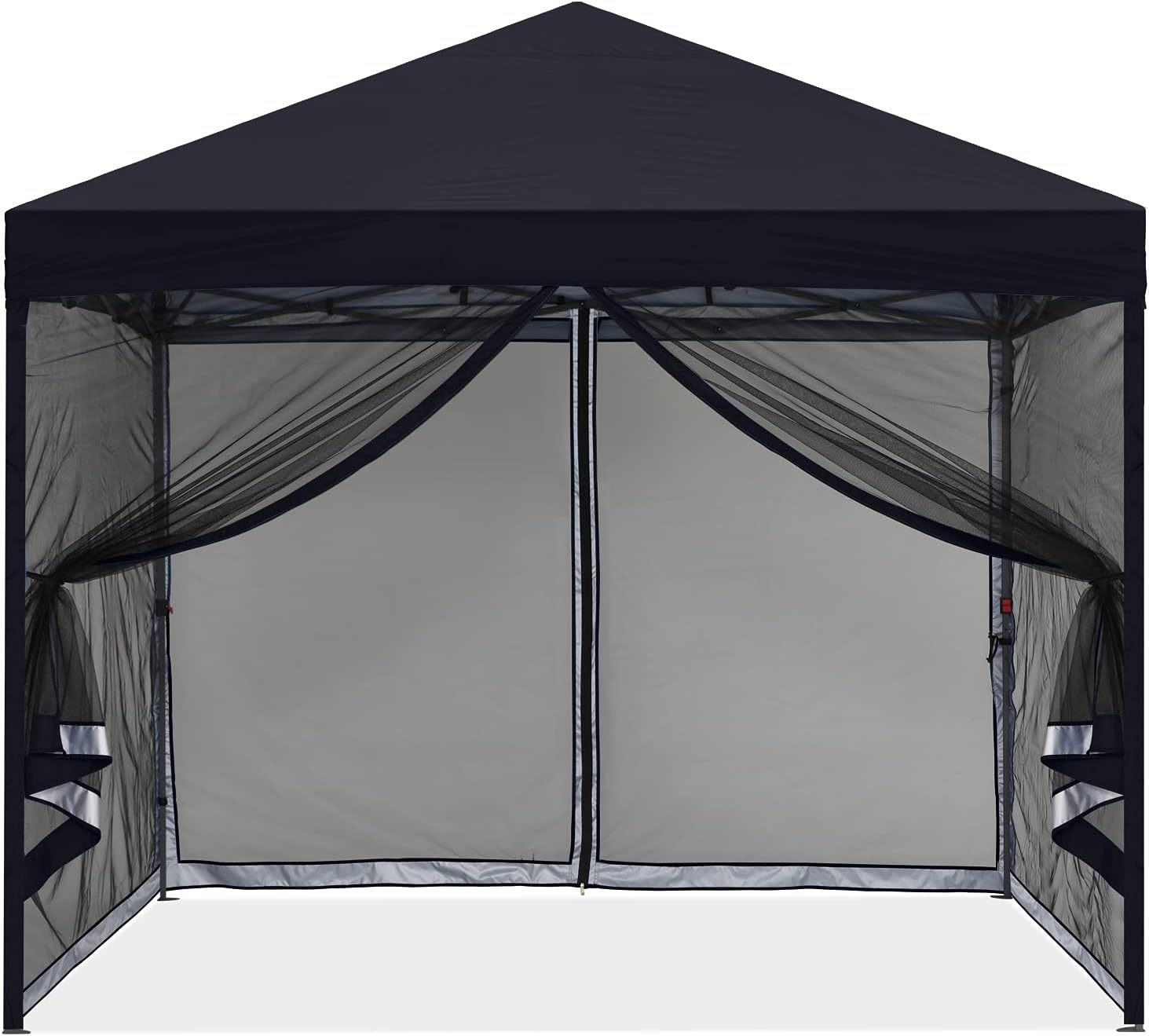 MASTERCANOPY Pop-Up Quick Outdoor Canopy with Netting Screen Walls (10x10, Coffee)