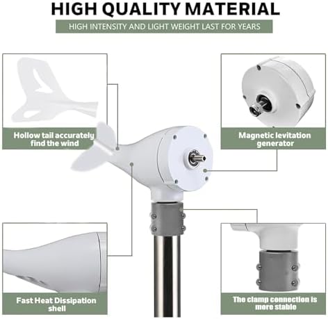 1000W Wind Turbine Generator Kit - 12V/24V/48V/110V/220V, 8 Blades, Auto Direction Adjustment, Ideal for Marine, Motorboats, Homes, and Terraces - Renewable Energy Solution