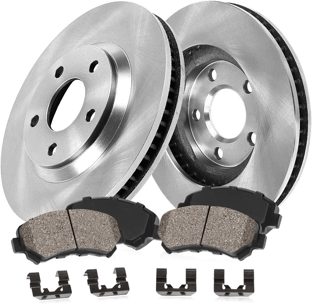 Callahan Brake Parts Brake Kit for Mazda Protege 2001-2003 Front Replacement Brake Rotors with Ceramic Brake Pads CLHCKO114094