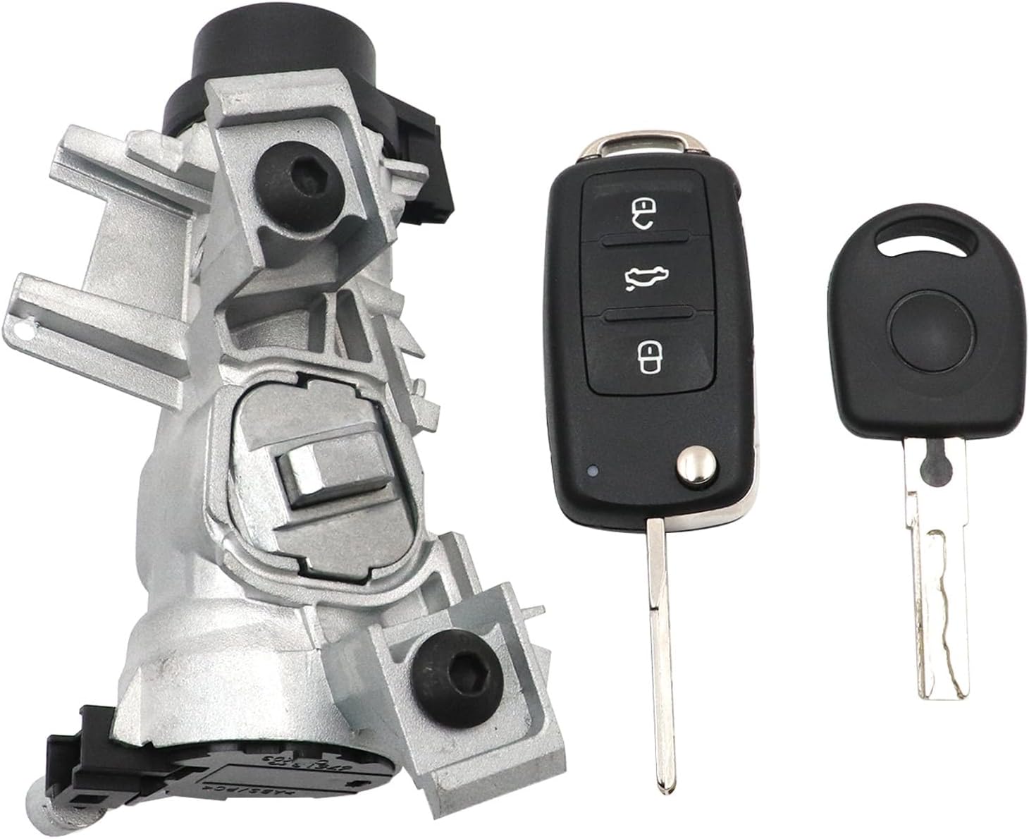 SecosAutoparts Ignition Lock Cylinder with Keys Fit for Volkswagen Tiguan 2009-2011 Jetta 2011-2018 Golf 2004-2011 Eos 2007-2011 Fit for Audi A3 2003-2013 TT 2007-2010# K0905851B ILA920