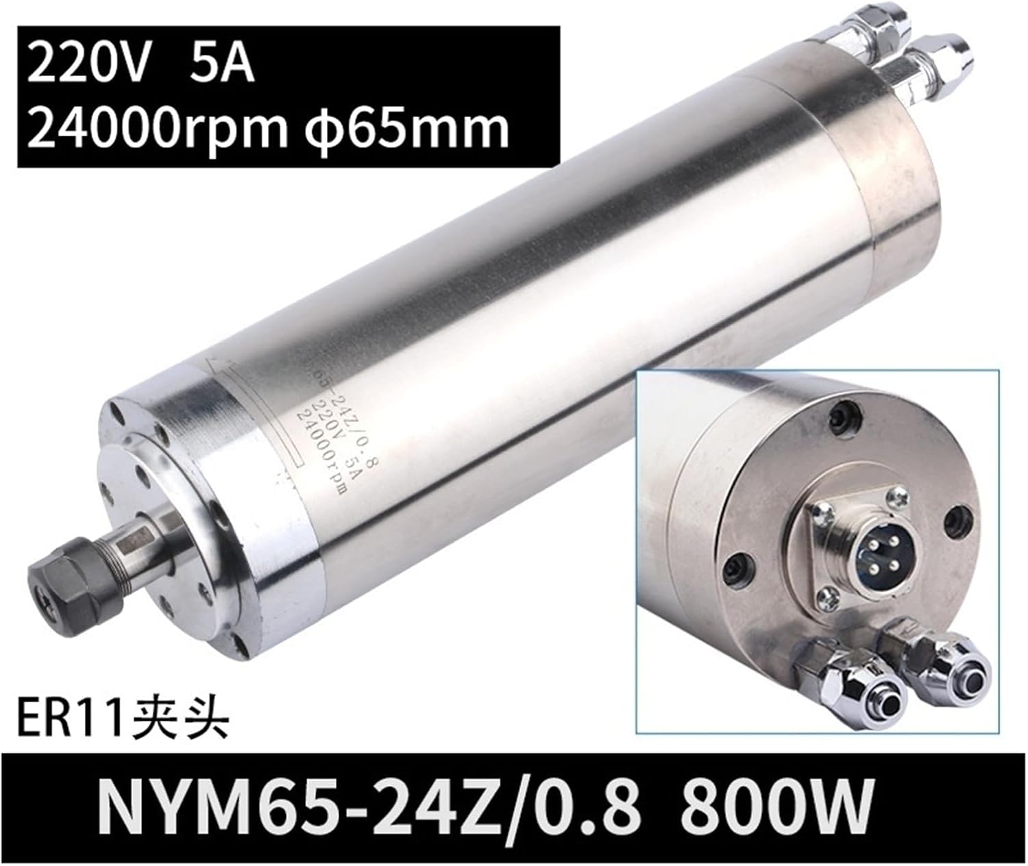 CNC Spindle 1.52.23.2KW Water-Cooled Motor 4-Bearing Spindle Motor(800W 220V ER11)