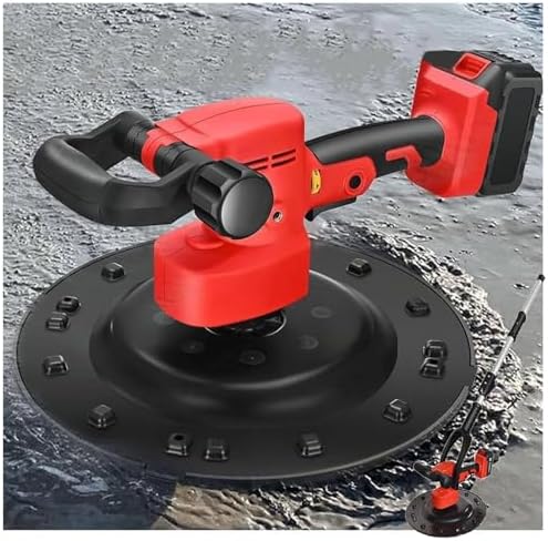 Electric Trowel Wall Smoothing Polishing Machine, Adjustable 6-Speed Paddle Mixer, Concrete Cement Mortar Tool with 1 Battery, Powerful Electric Concrete Finisher