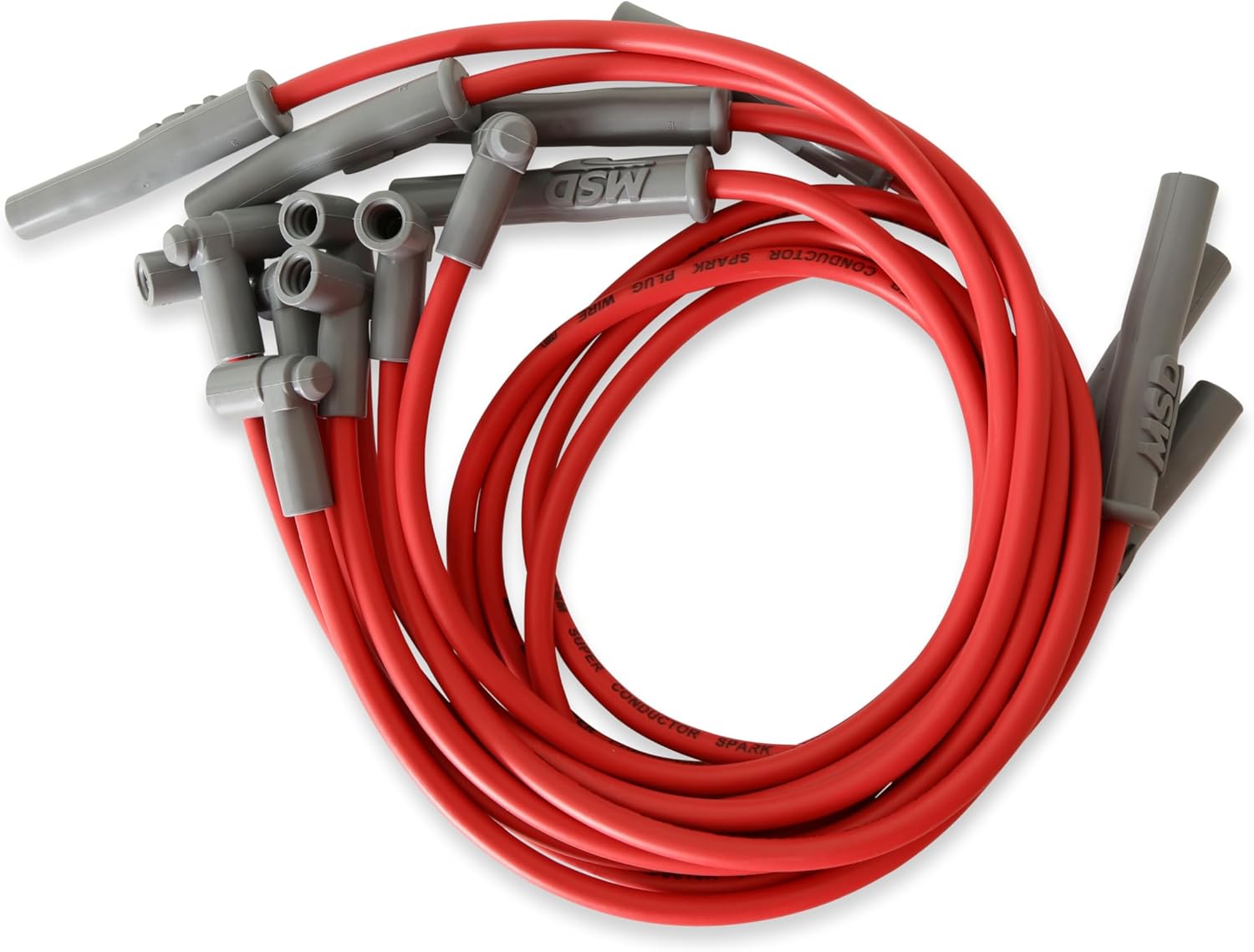 MSD 31369 Super Conductor Spark Plug Wire Set Red