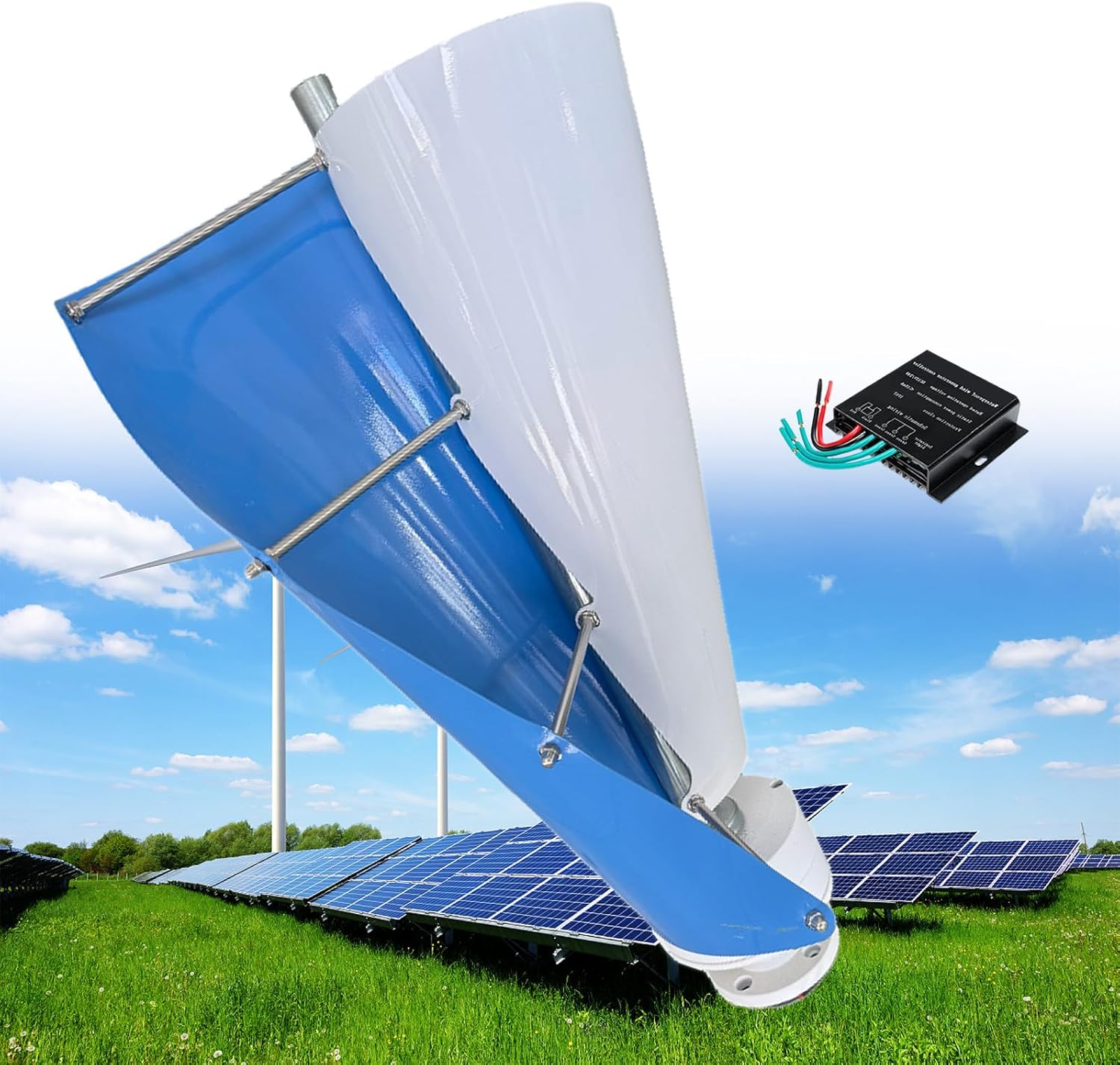 1200W Vertical Wind Power Turbine Generator Kit,12V/24V/48V Portable Maglev Wind Turbine Generator with Charge Controller for Boats Cabins Mobile Homes,D-24V