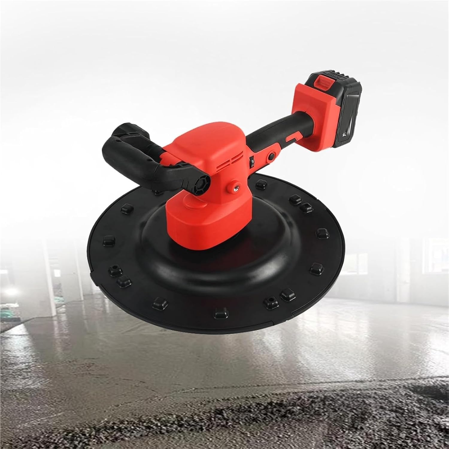Electric Wall Cement Smoothing Machine, 1-6 Gears Speed Electric Concrete Trowel Machine 2Battery(1Battery)