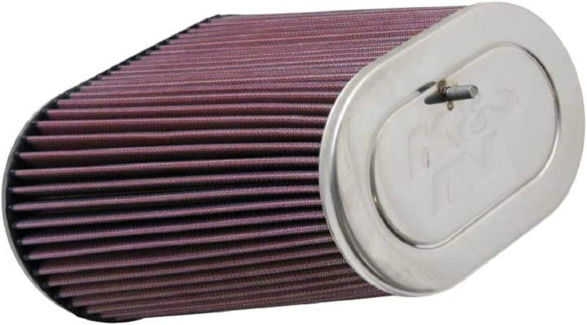 K&N Universal Clamp-On Air Intake Filter: High Performance, Premium Washable, Replacement Filter: Flange Diameter: 3.125 In, Filter Height: 9 In, Flange Length: 0.625 In, Shape: Oval Straight, RF-1012