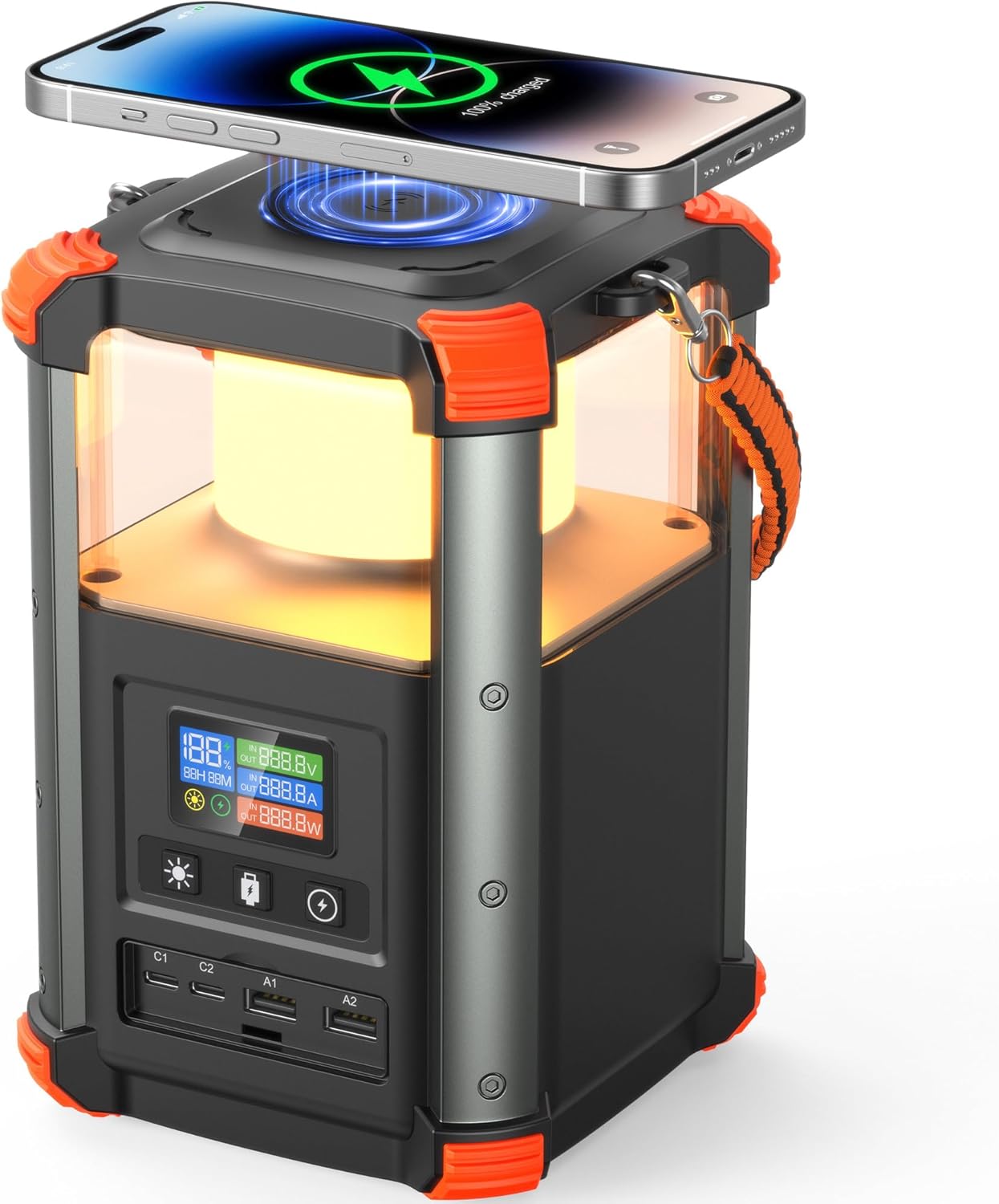BLAVOR Portable Power Station 1600W (Peak 3200W), Built-in Solar Panel, 1024Wh LiFePO4 Battery, 100W USB-C Fast Charge, Solar Generator for Home Backup, Camping, Power Outages & RV
