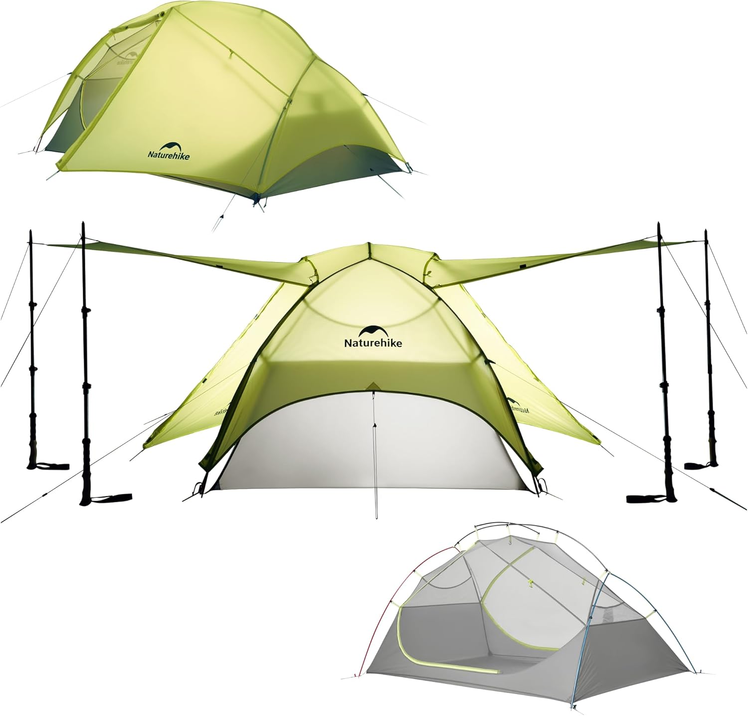 Naturehike Star River EXT Ultralight Tent with DAC Poles, Waterproof 2 Person Backpacking Tent, Double Layer Free Standing Two Person Tents