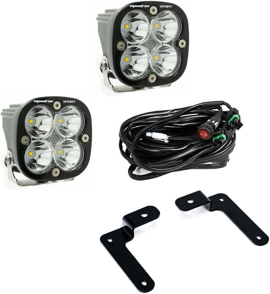 Baja Designs Squadron Sport LED A-Pillar Light Kit for Chevy Silverado 1500/Colorado, GMC Sierra 1500/Canyon - 2 PCS LED with Wiring Harness