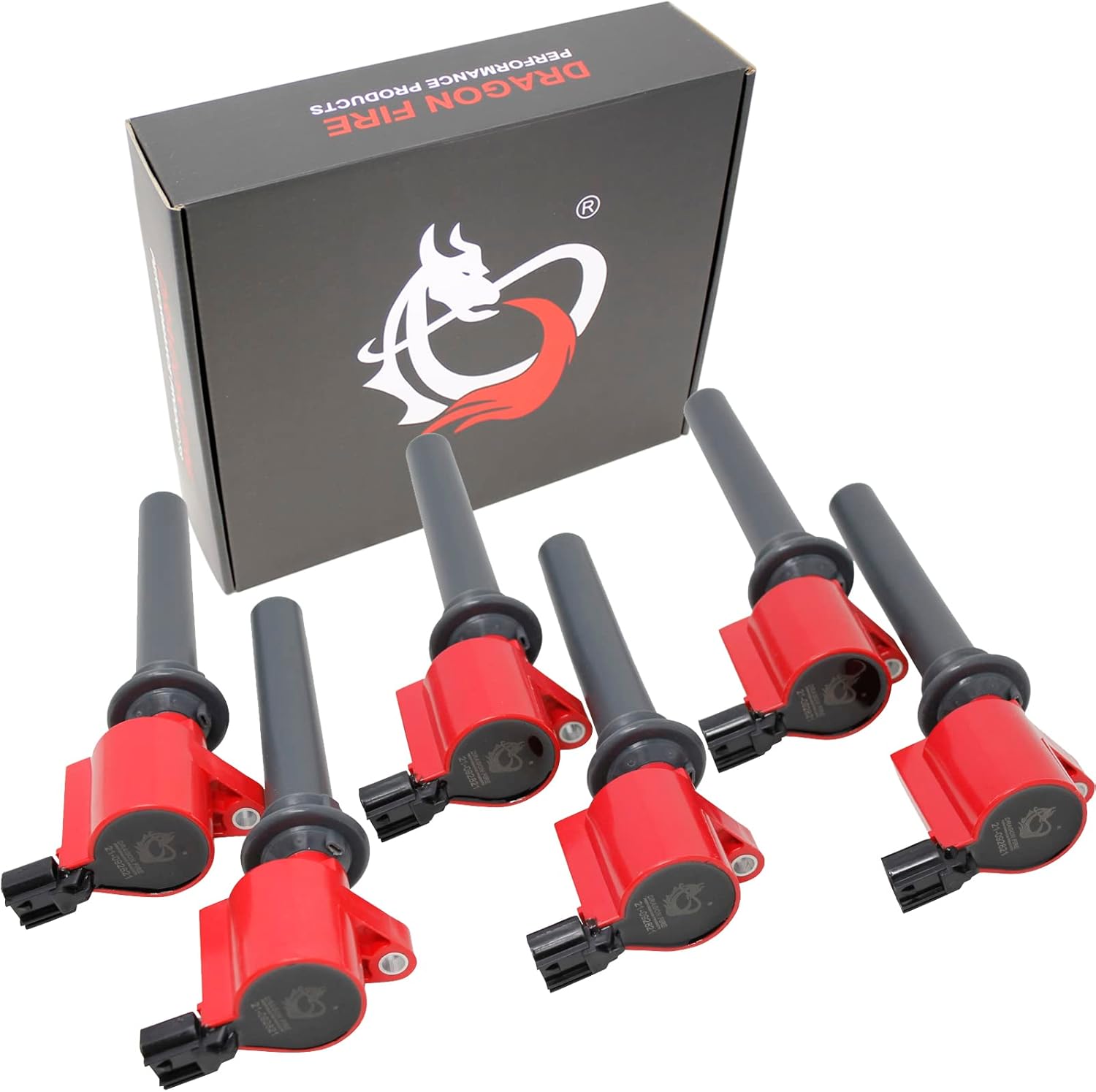 DRAGON FIRE PERFORMANCE 6pc Ignition Coil Pack Power Pack Kit Compatible With 01-08 Ford Mercury Escape Freestyle Taurus Mariner Sable Mazda MPV 6 3.0L V6 DG513 UF406 Oem Fit C406-DFx6